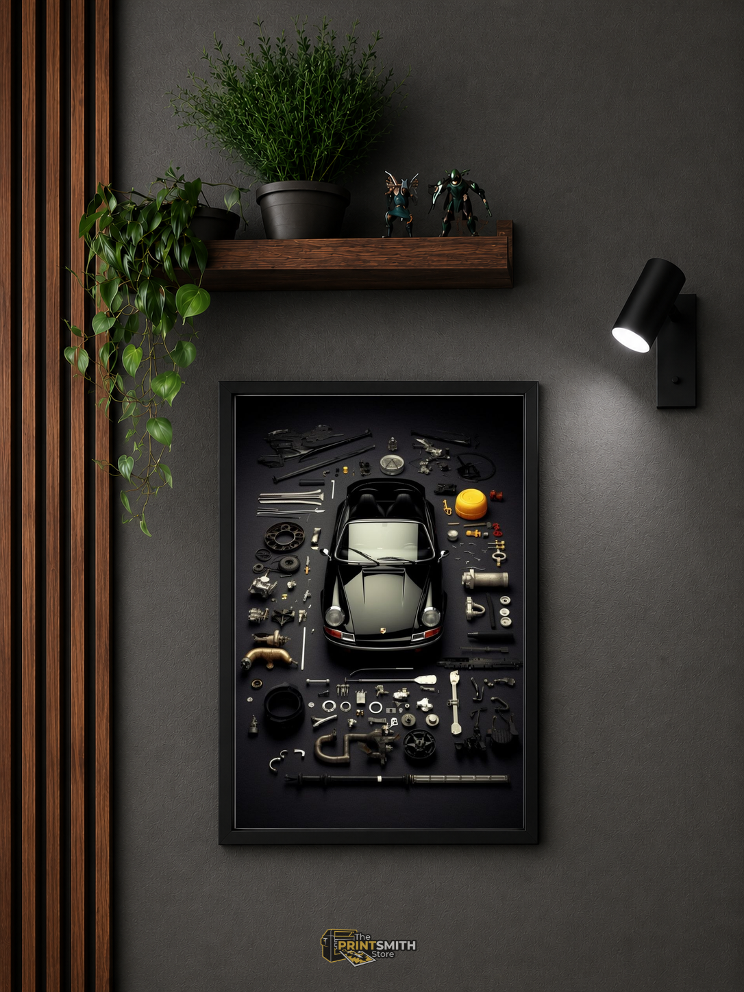 Porsche Parts Puzzle Frame — Framed Print view 3