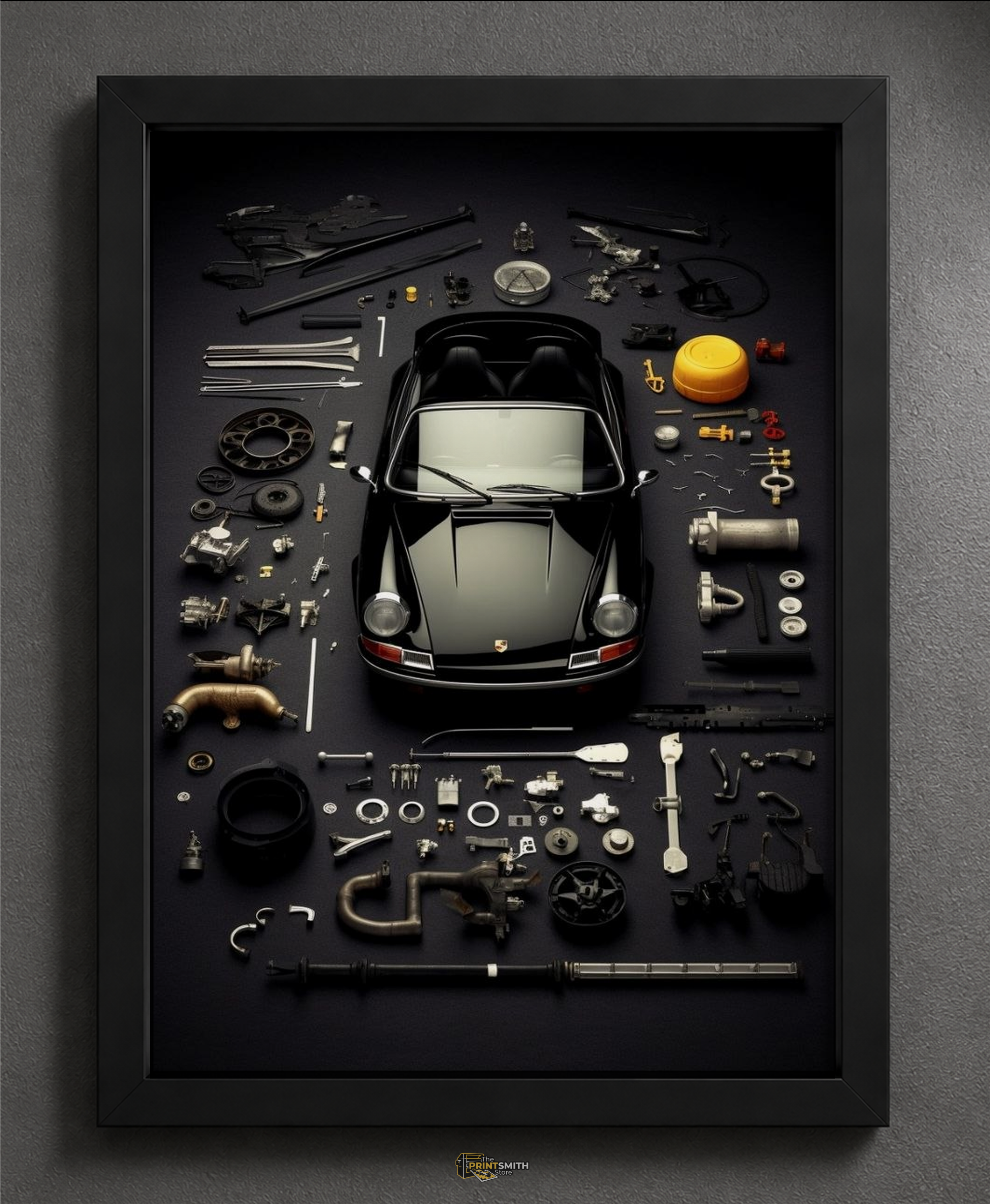 Porsche Parts Puzzle Frame — Framed Print view 2