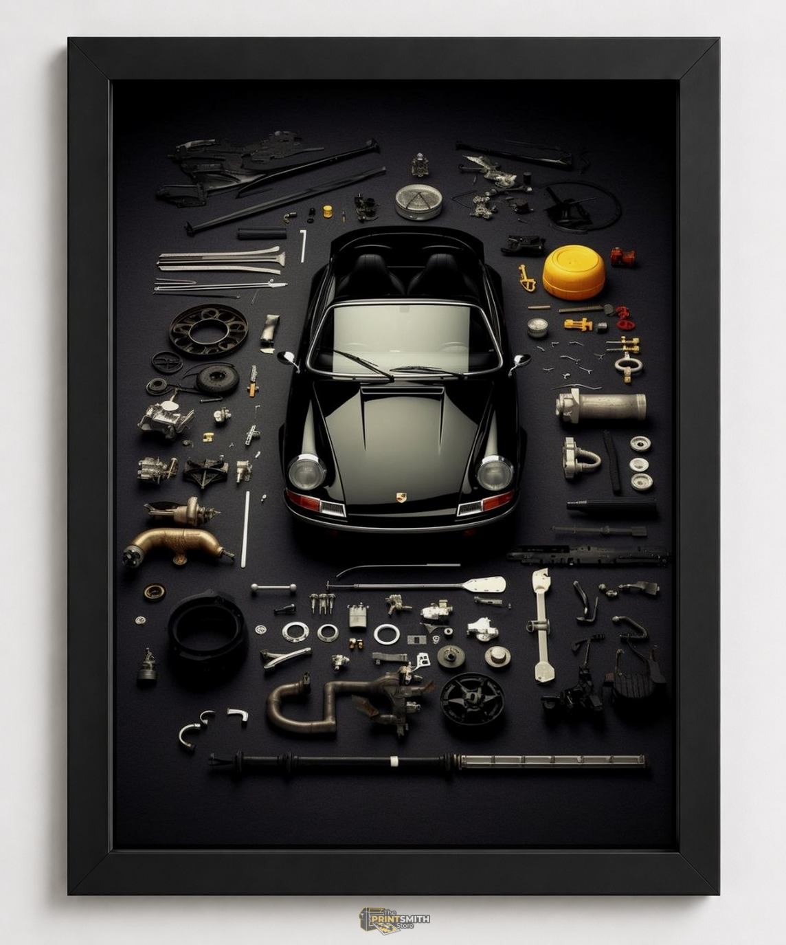 Porsche Parts Puzzle Frame — Framed Print