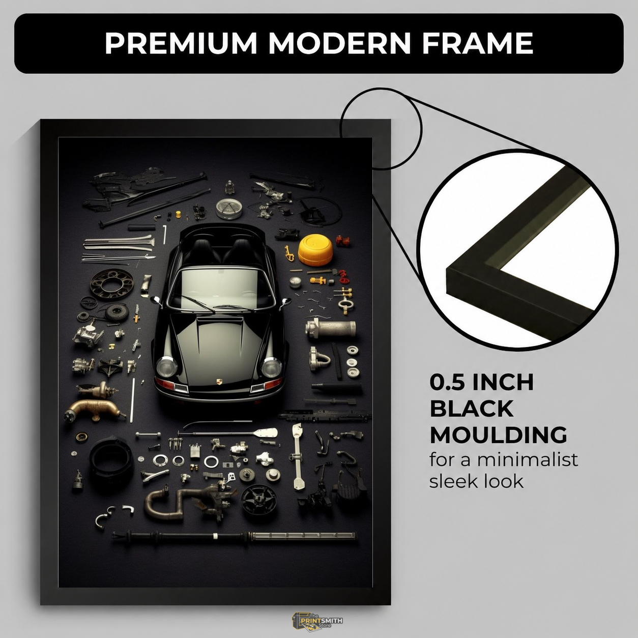 Porsche Parts Puzzle Frame — Framed Print view 4