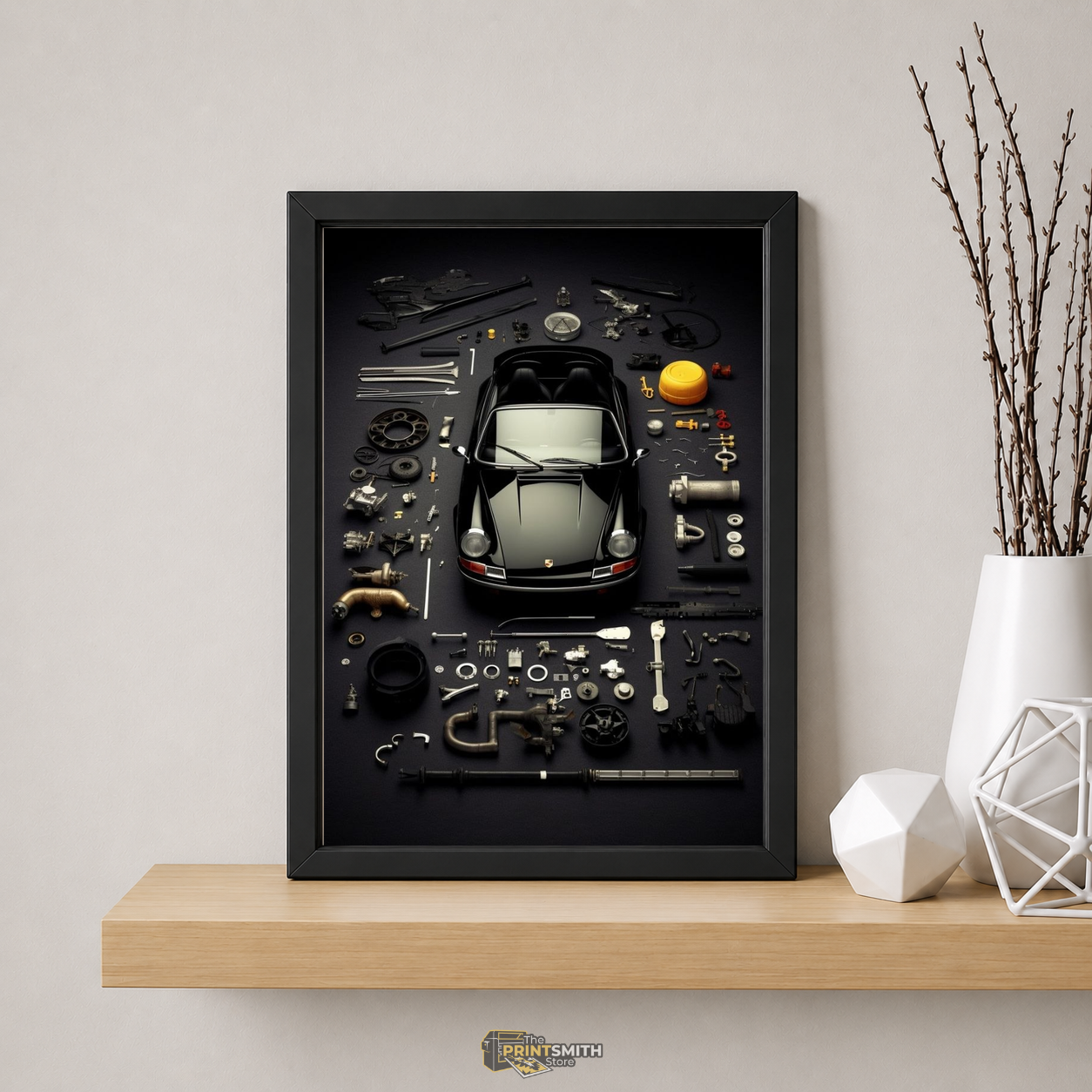 Porsche Parts Puzzle Frame — Framed Print view 5