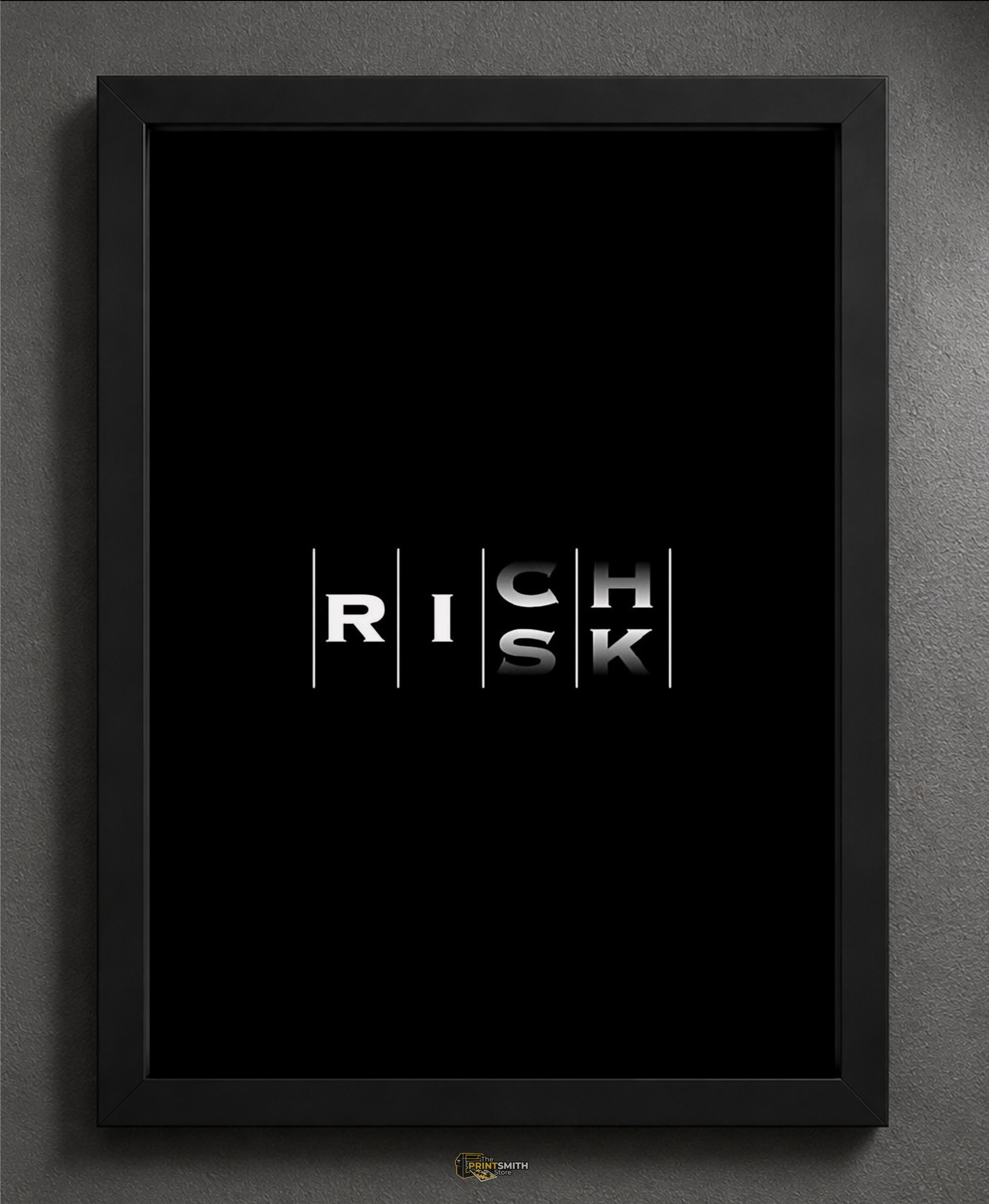 Rich Risk Typography Frame — Framed Print view 2