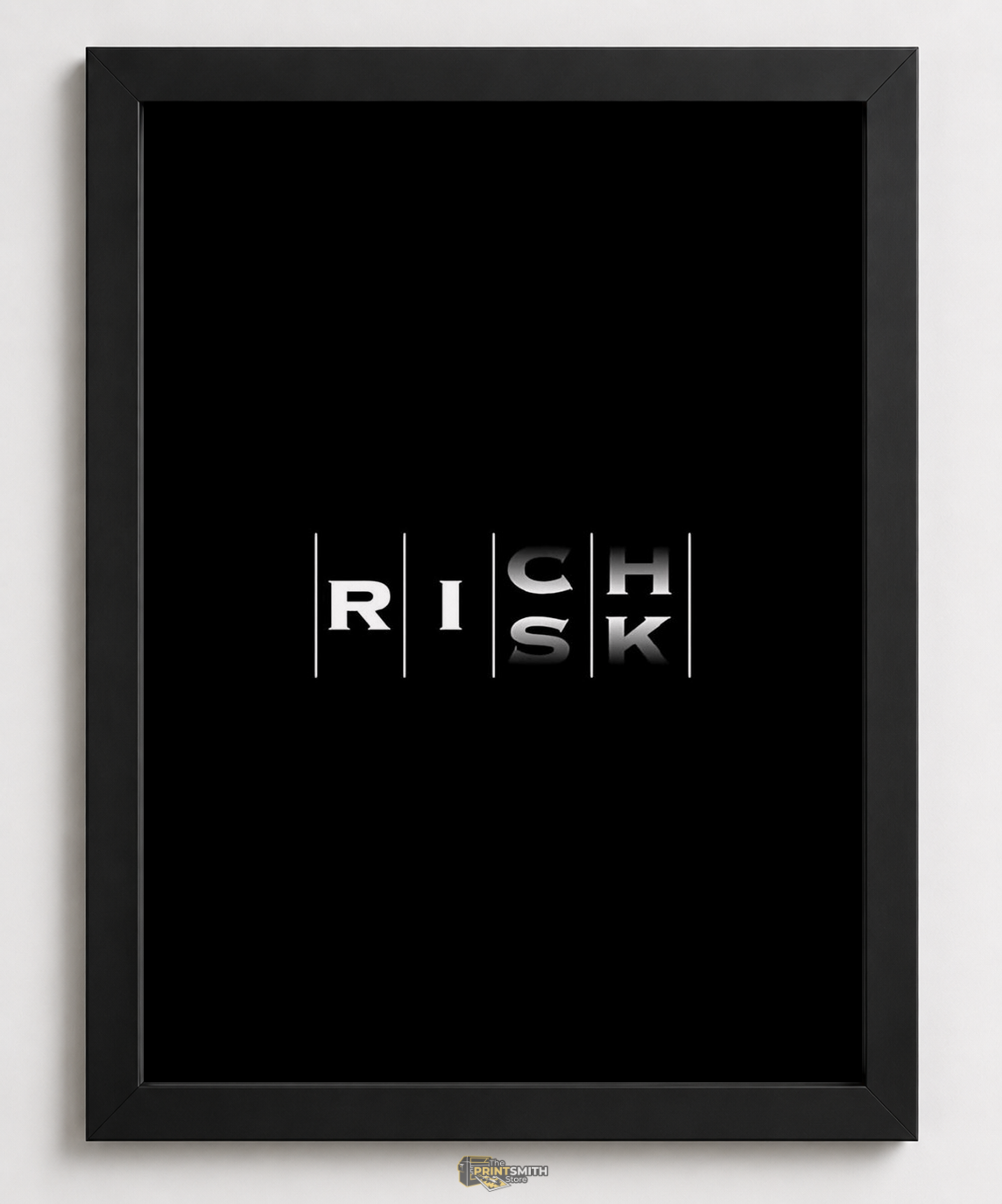 Rich Risk Typography Frame — Framed Print