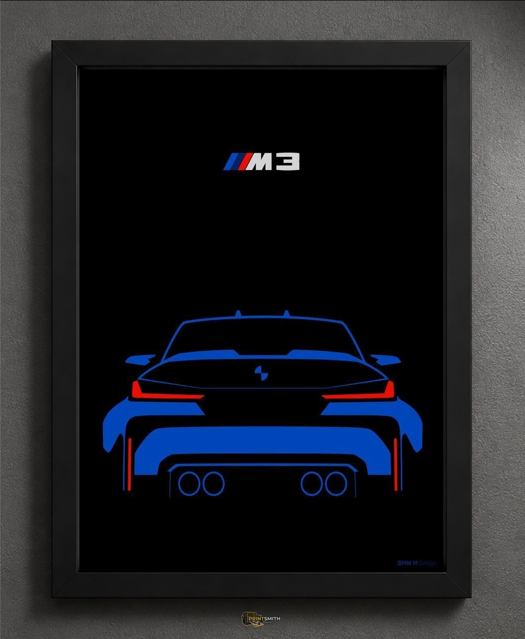 BMW M3 Car Design Poster — Framed Print view 2