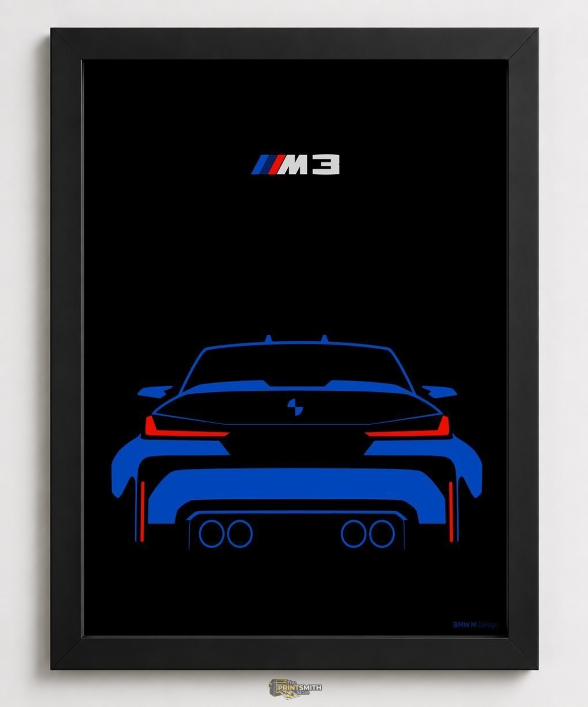 BMW M3 Car Design Poster — Framed Print