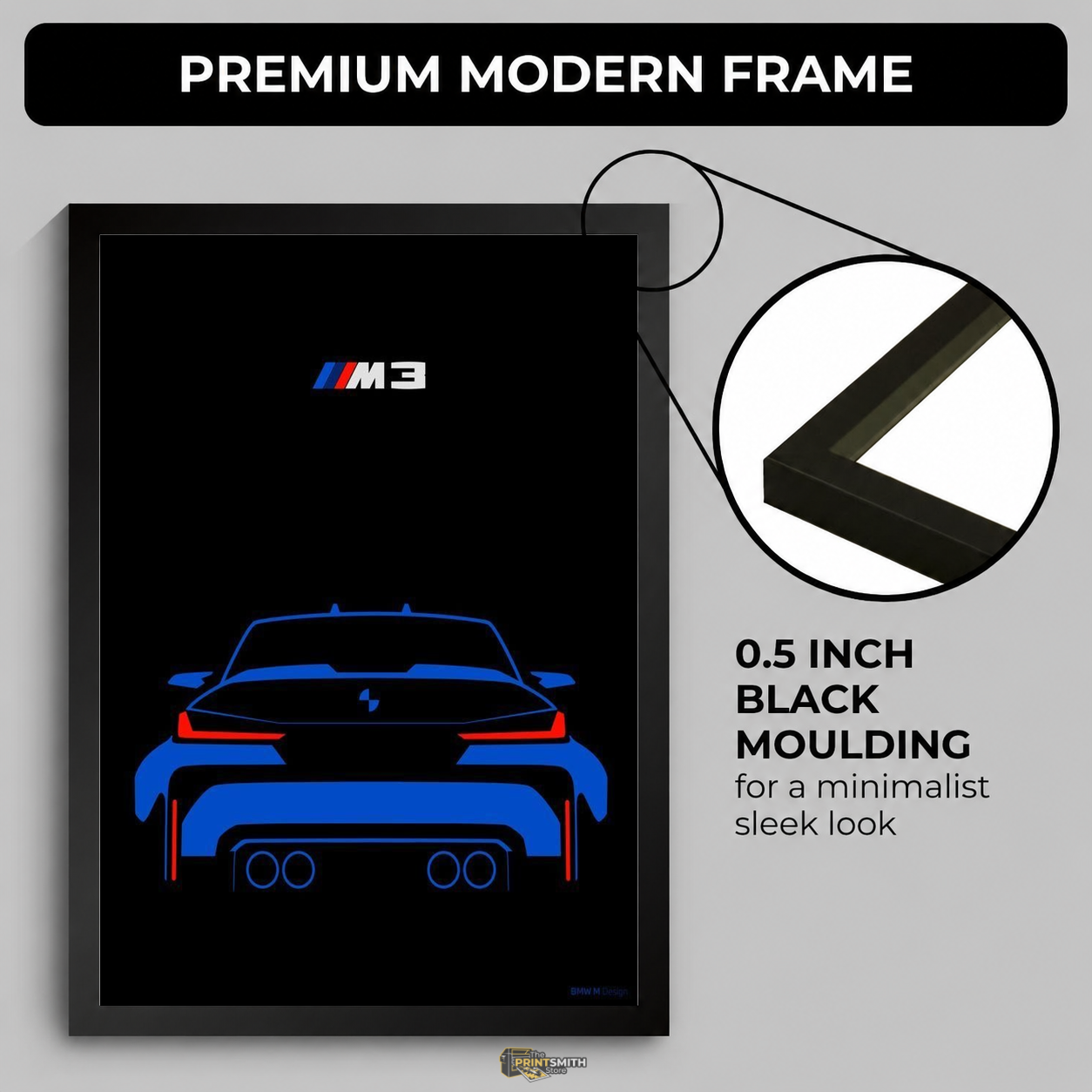 BMW M3 Car Design Poster — Framed Print view 4