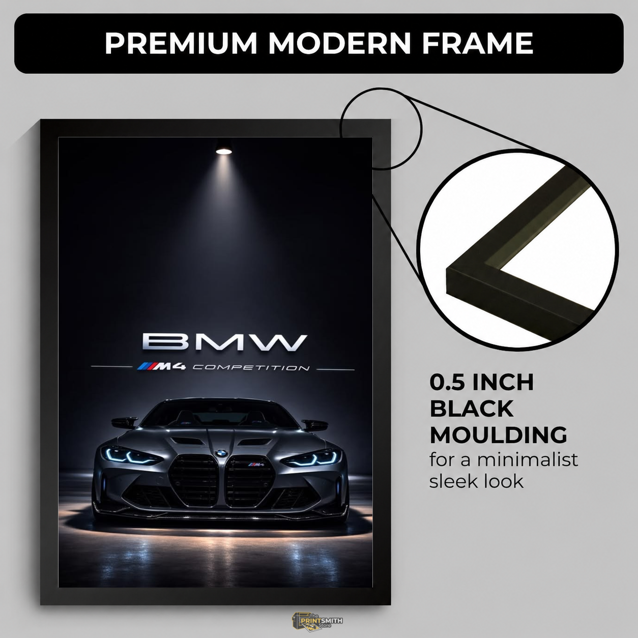 BMW M4 Competition Car Poster — Framed Print view 4