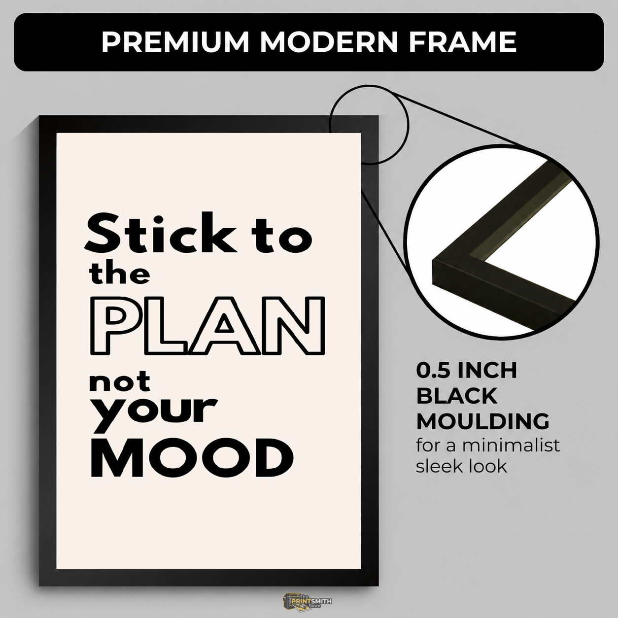 Stick to the Plan T-Shirt — Framed Print view 4