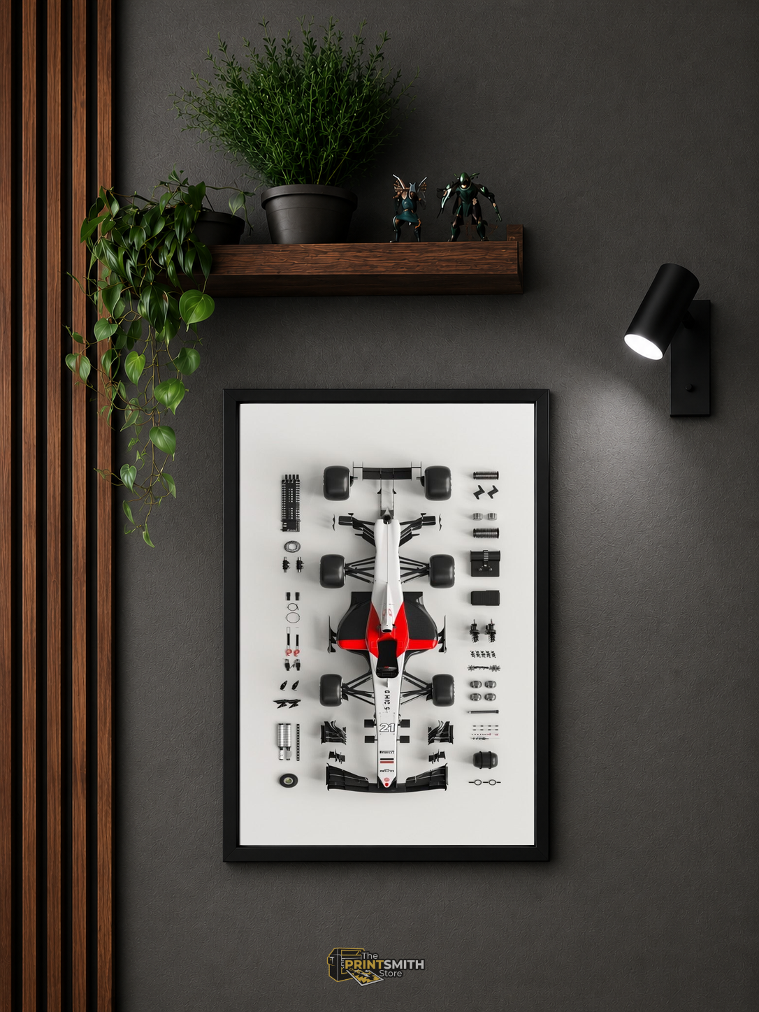 Formula One Car Parts Frame — Framed Print view 3