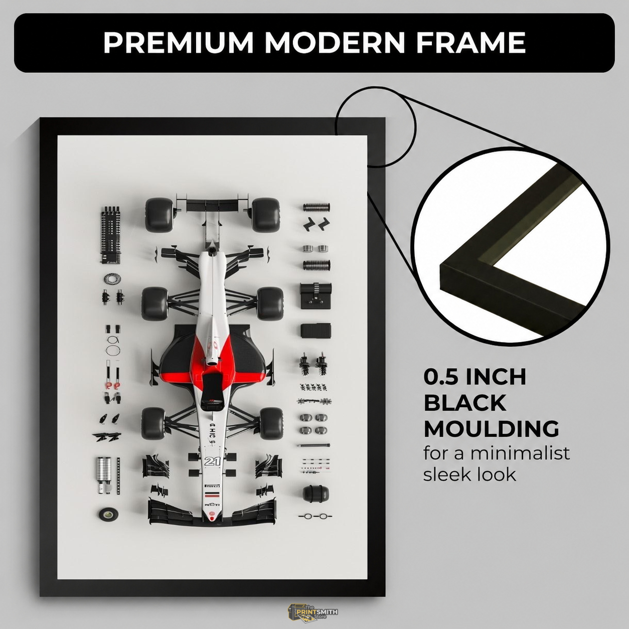 Formula One Car Parts Frame — Framed Print view 4
