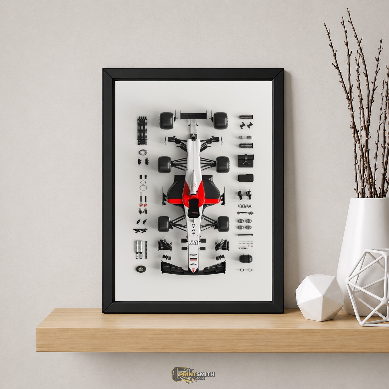 Formula One Car Parts Frame — Framed Print view 5