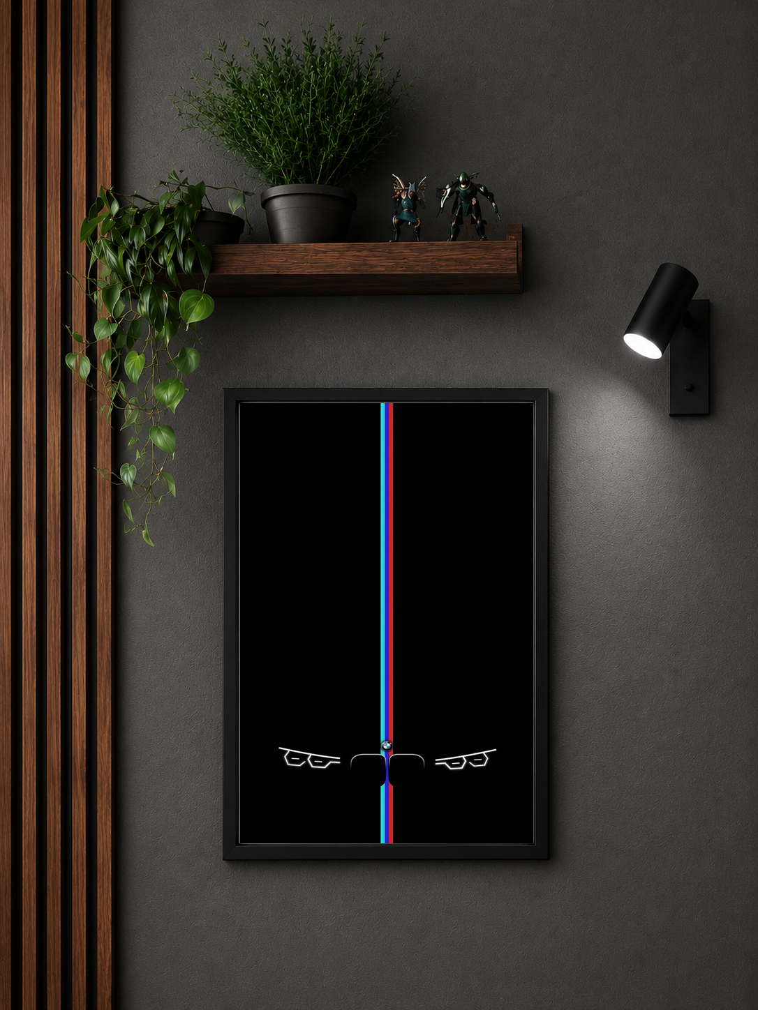 BMW Car Headlights Frame — Framed Print view 3