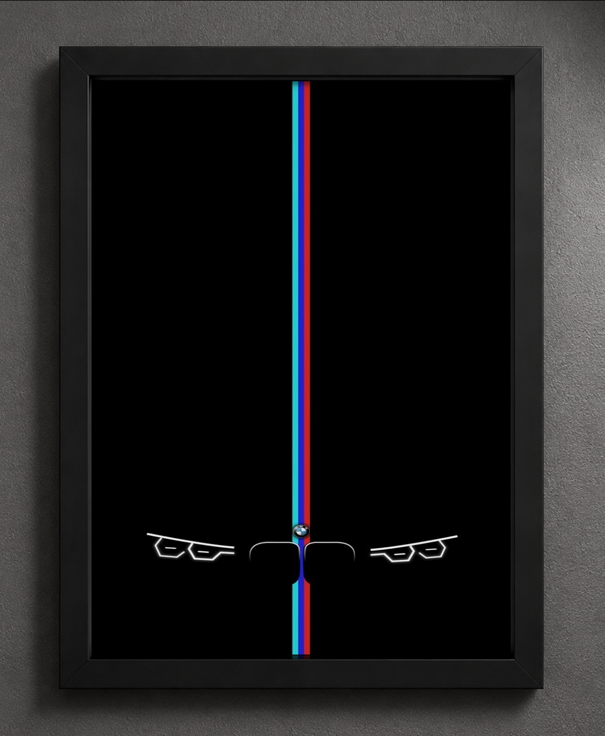 BMW Car Headlights Frame — Framed Print view 2