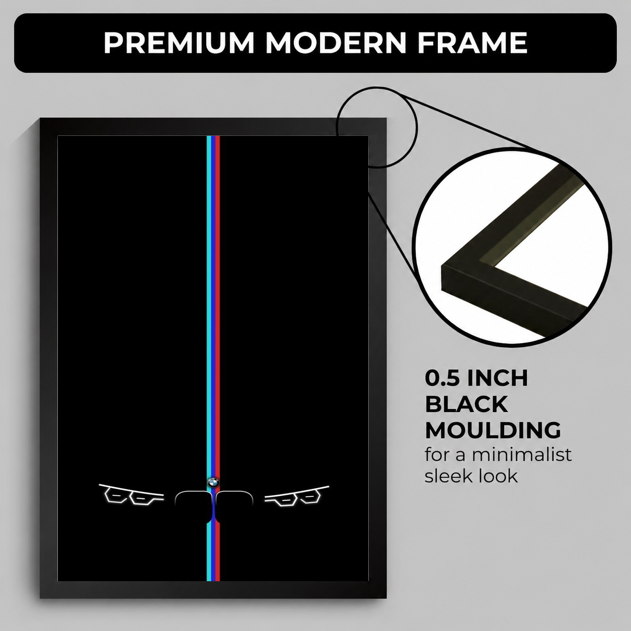 BMW Car Headlights Frame — Framed Print view 4
