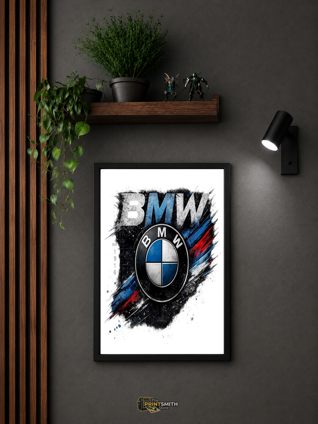 BMW Logo T-Shirt — Framed Print view 3