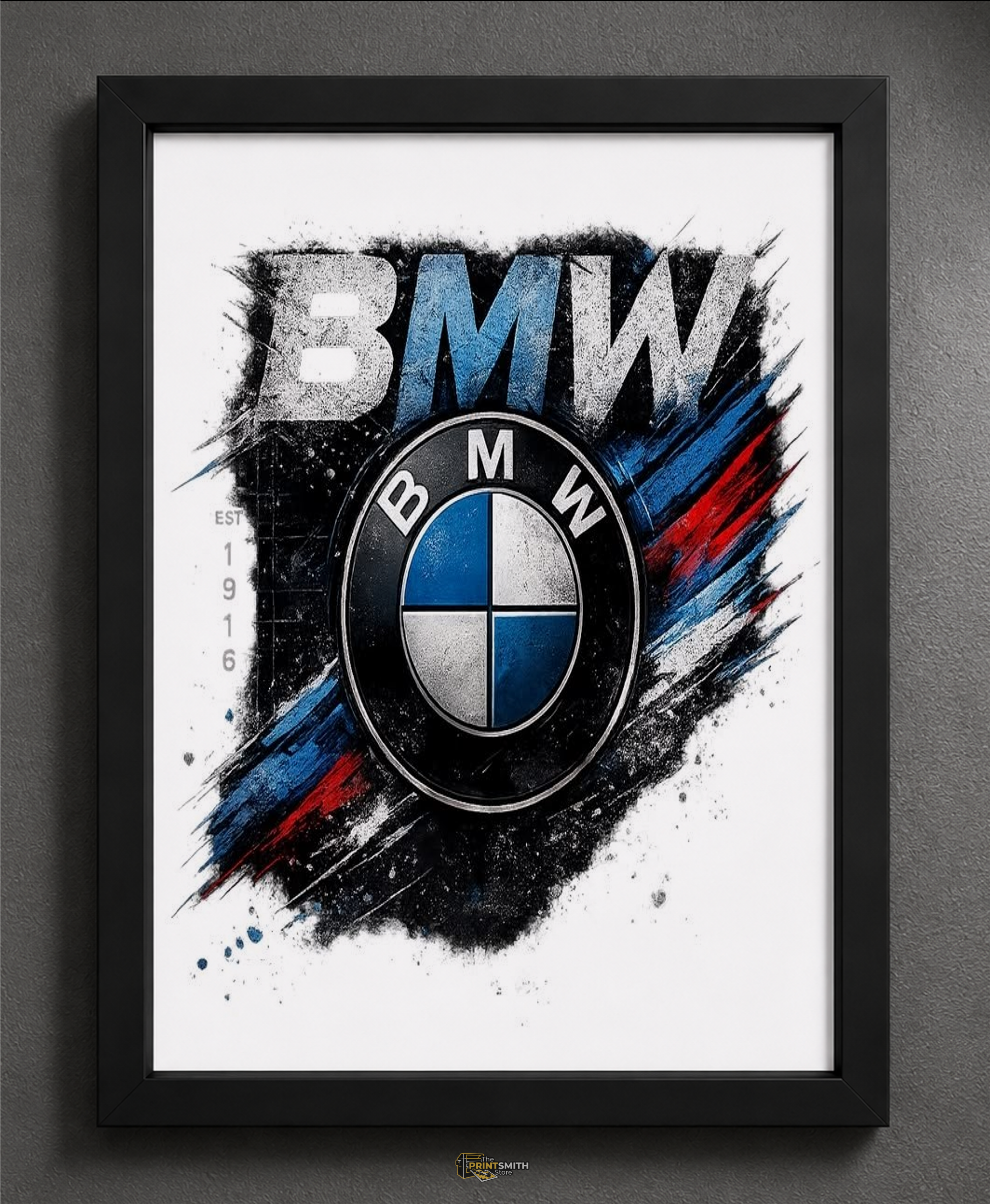 BMW Logo T-Shirt — Framed Print view 2