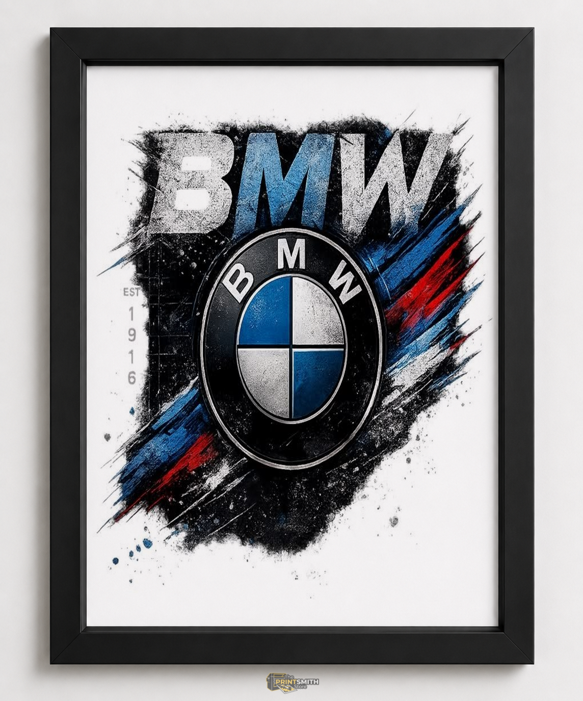 BMW Logo T-Shirt — Framed Print