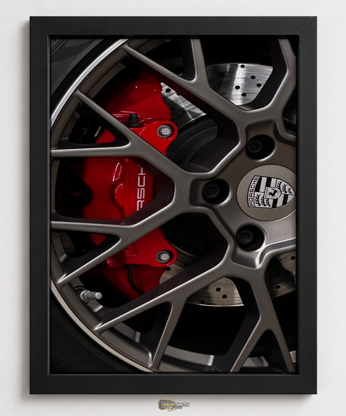 Porsche Wheel Close-up Frame — Framed Print