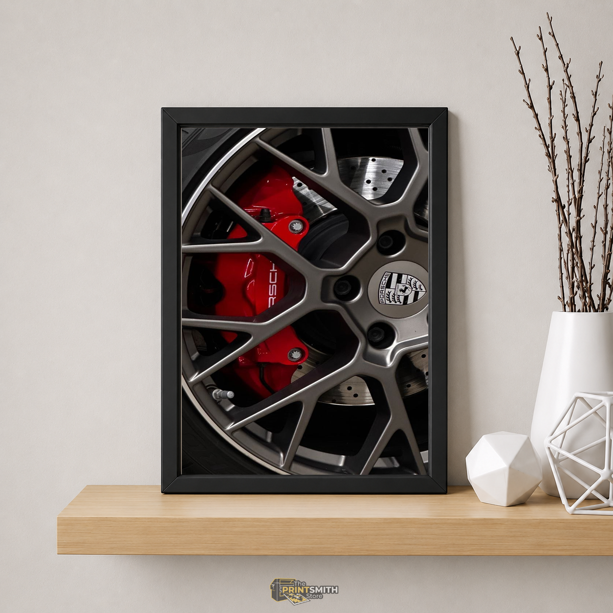 Porsche Wheel Close-up Frame — Framed Print view 5