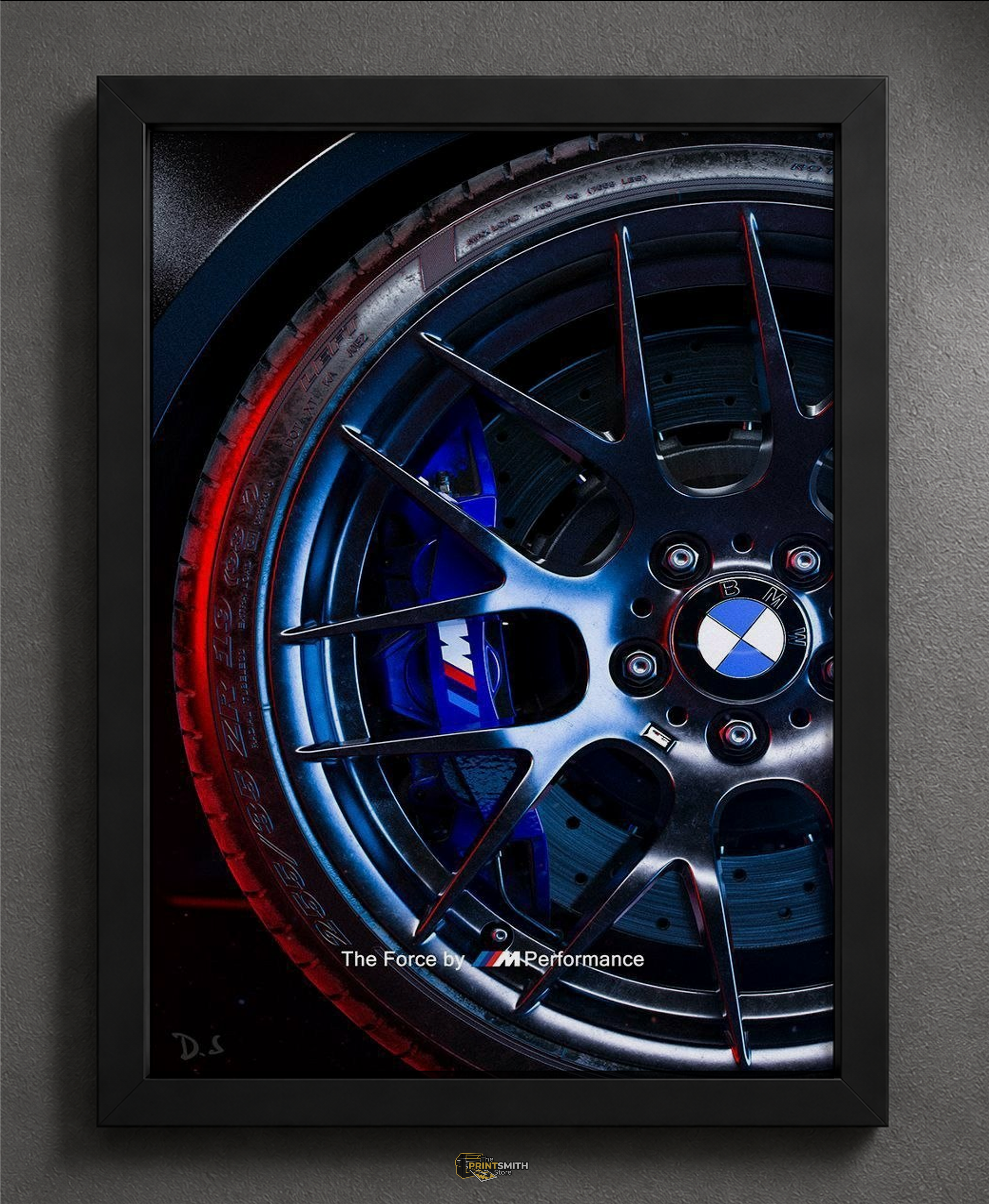 BMW M Performance Wheel Closeup - The Force — Framed Print view 2