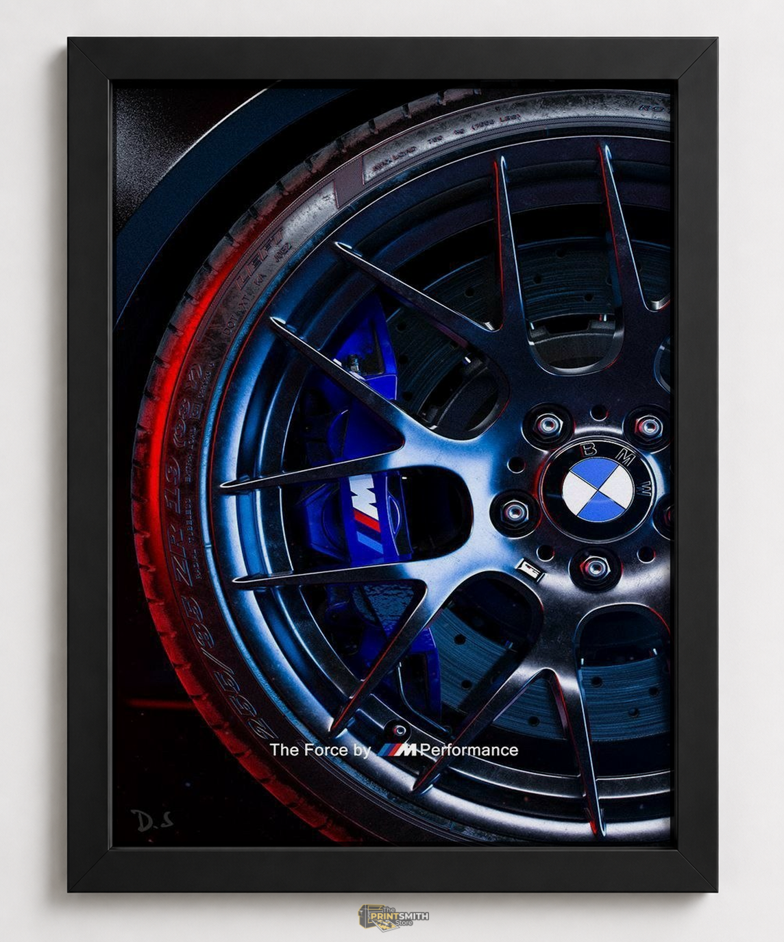 BMW M Performance Wheel Closeup - The Force — Framed Print
