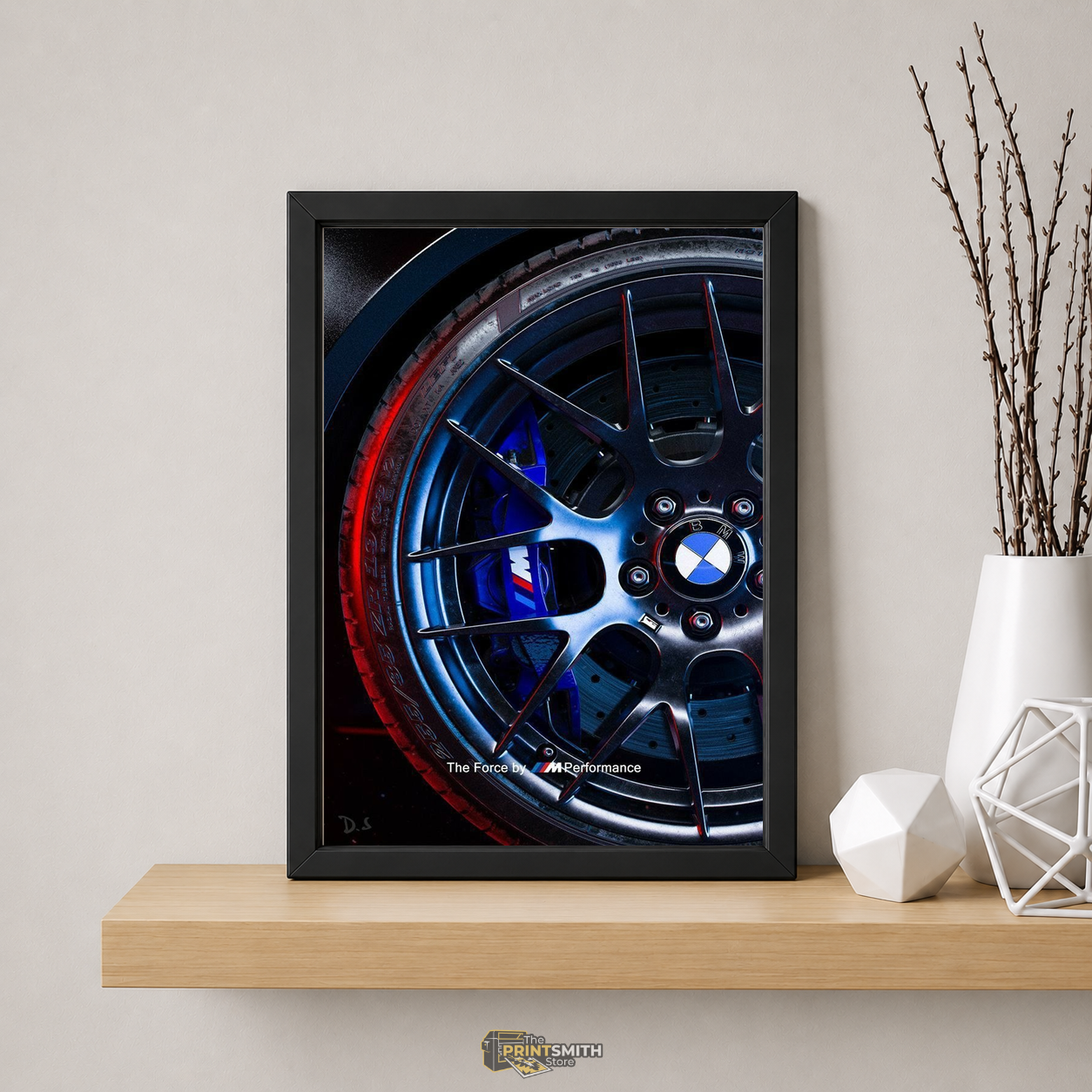 BMW M Performance Wheel Closeup - The Force — Framed Print view 5