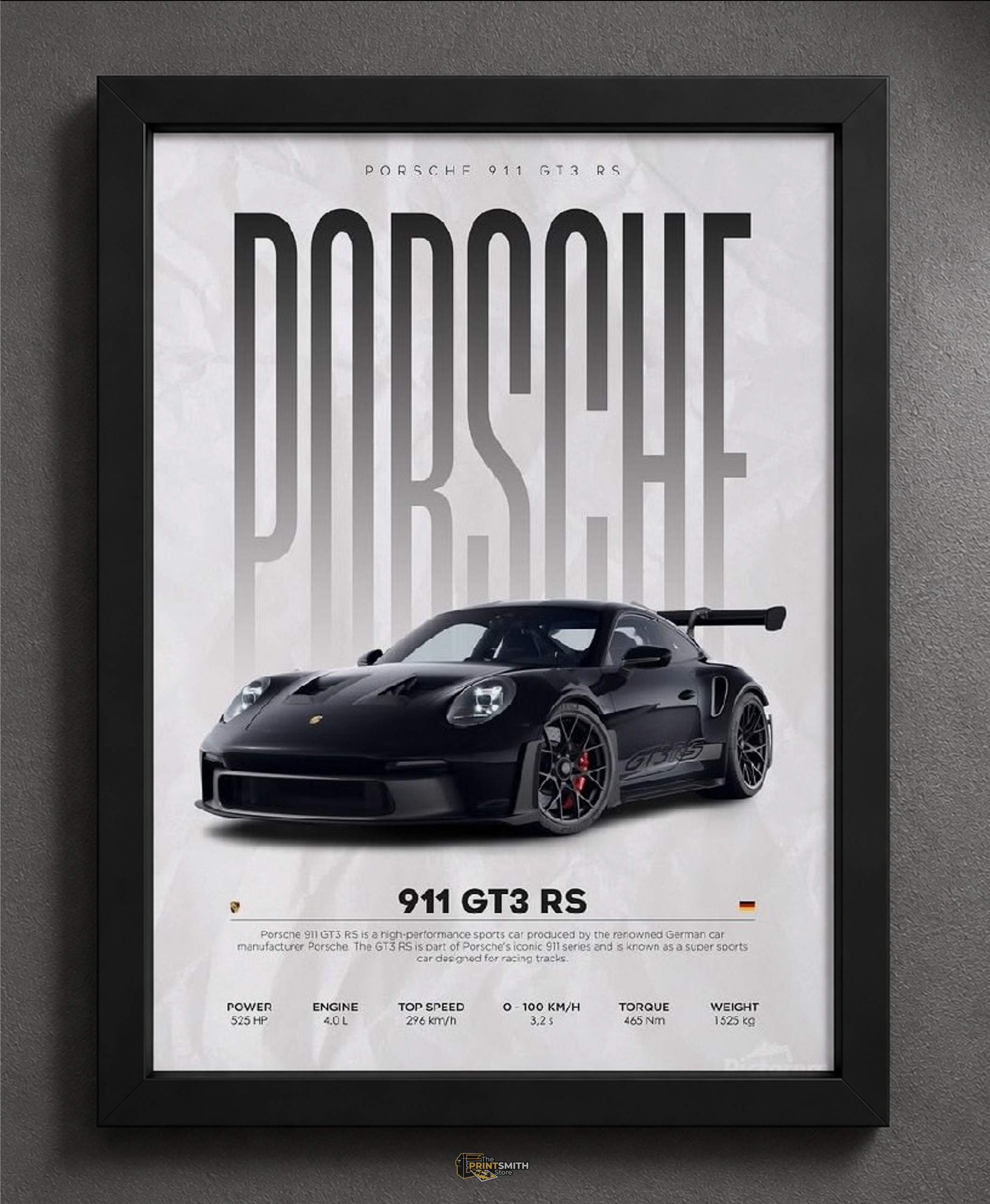 Porsche 911 GT3 RS Poster — Framed Print view 2