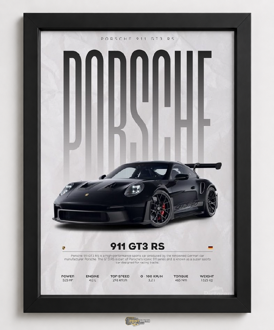 Porsche 911 GT3 RS Poster — Framed Print
