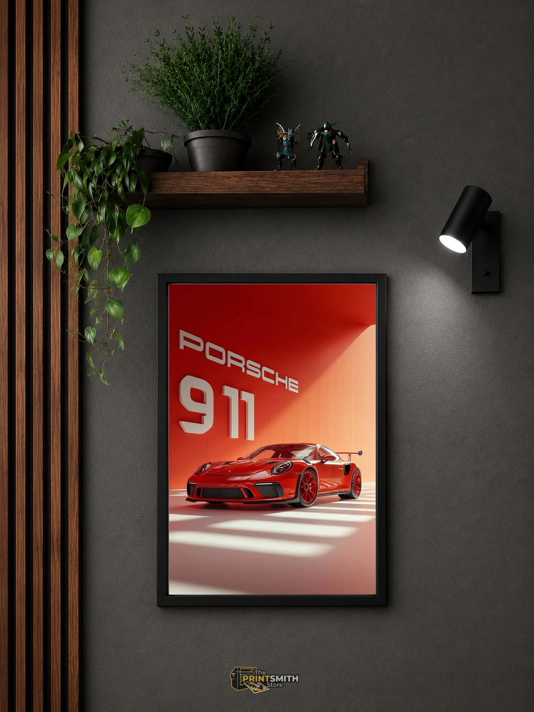 Red Porsche 911 Sports Car Frame — Framed Print view 3