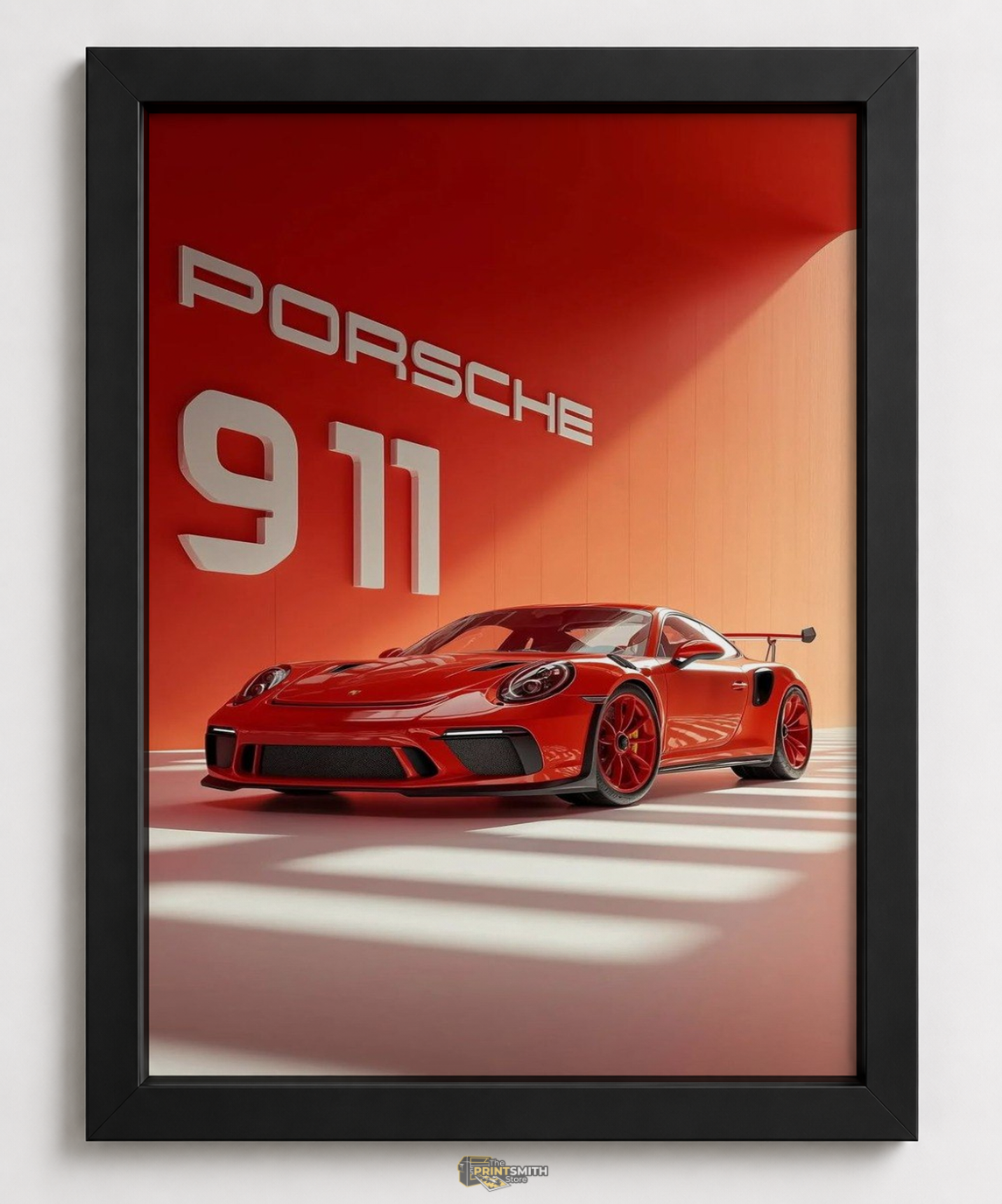 Red Porsche 911 Sports Car Frame — Framed Print