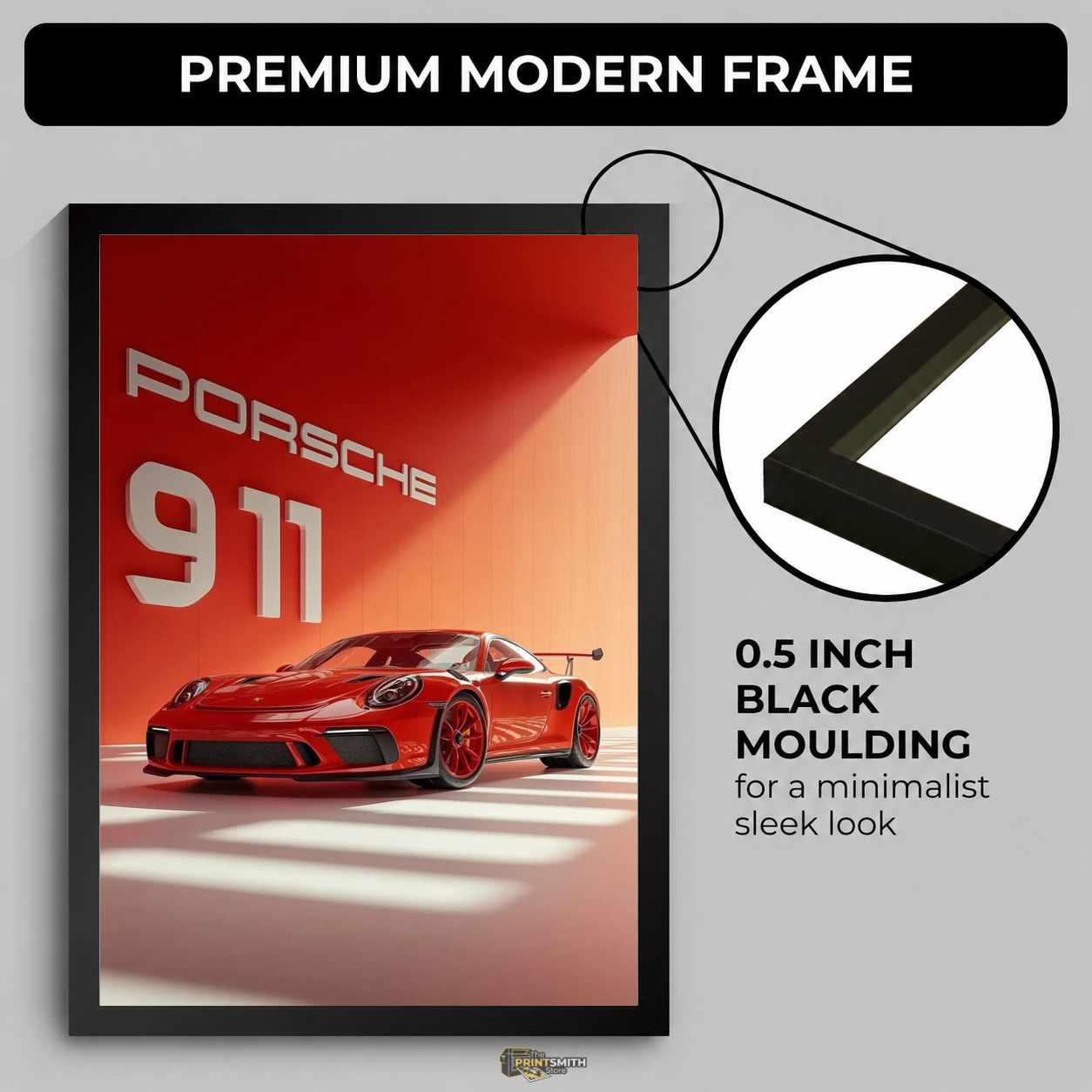 Red Porsche 911 Sports Car Frame — Framed Print view 4