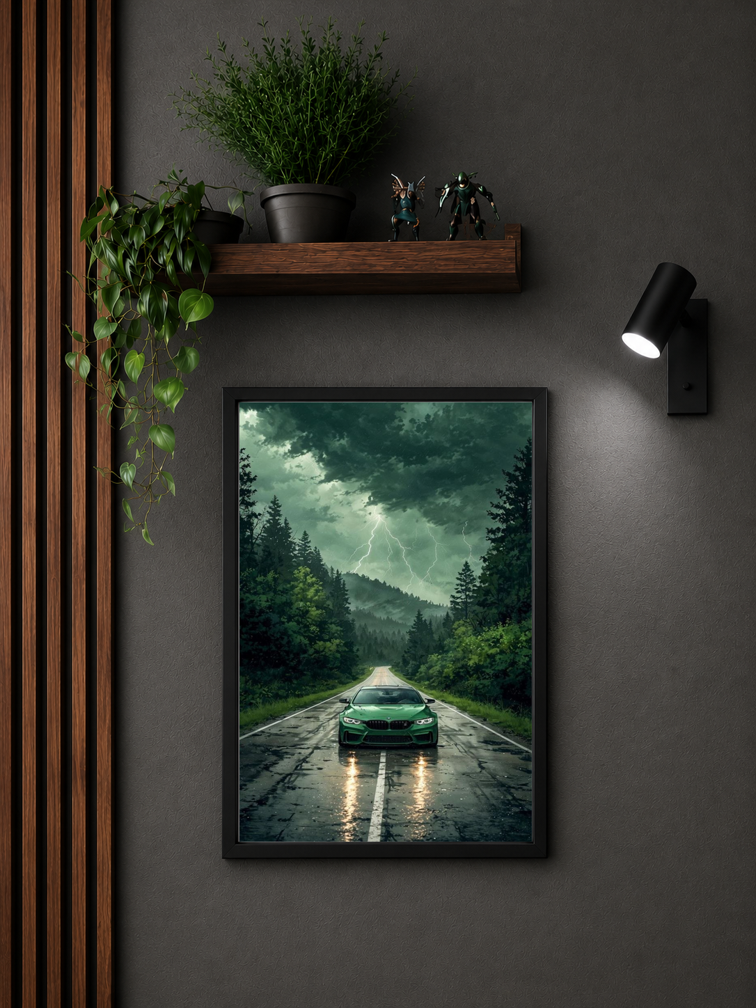 racing through the storm T-Shirt — Framed Print view 3