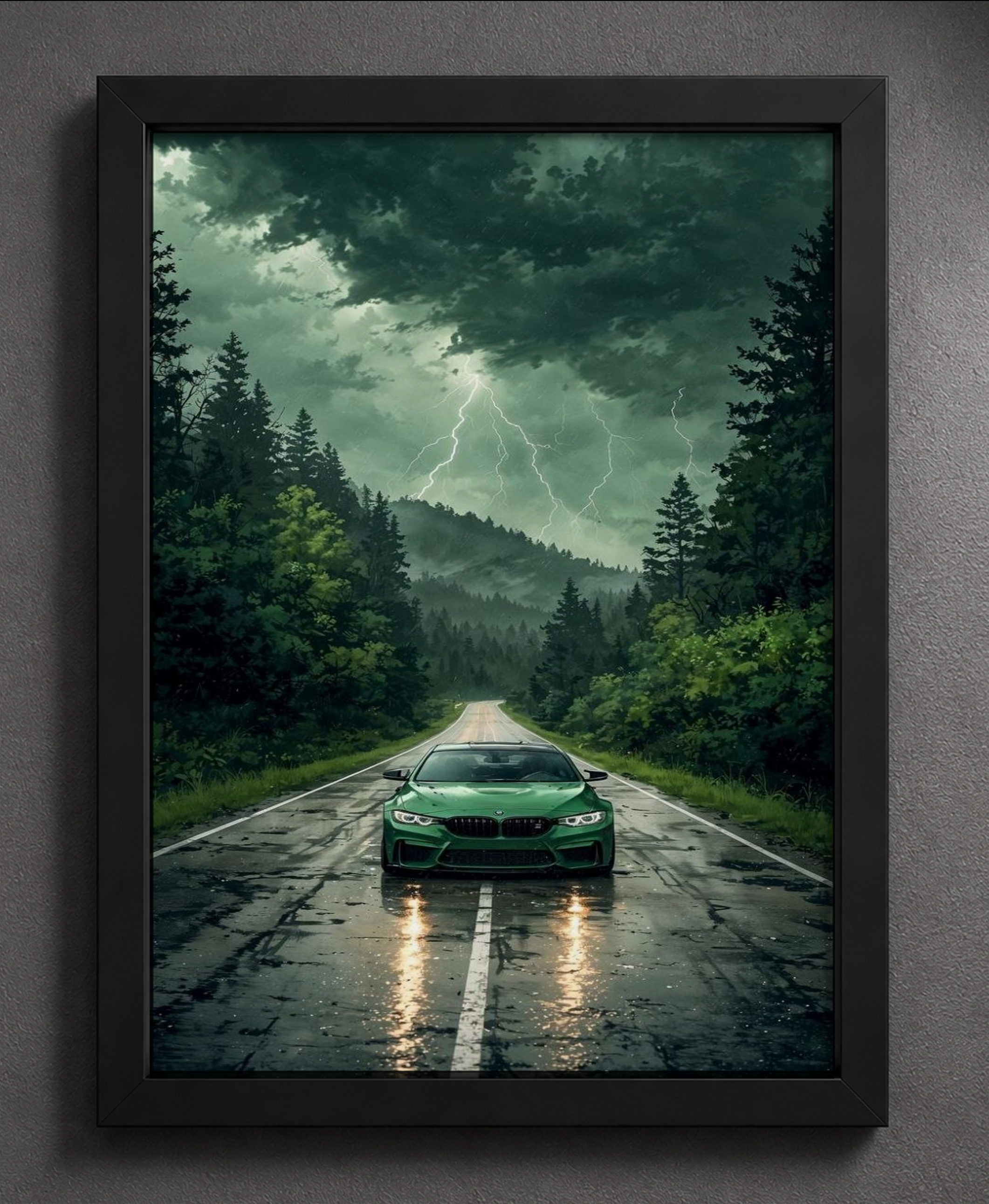 racing through the storm T-Shirt — Framed Print view 2