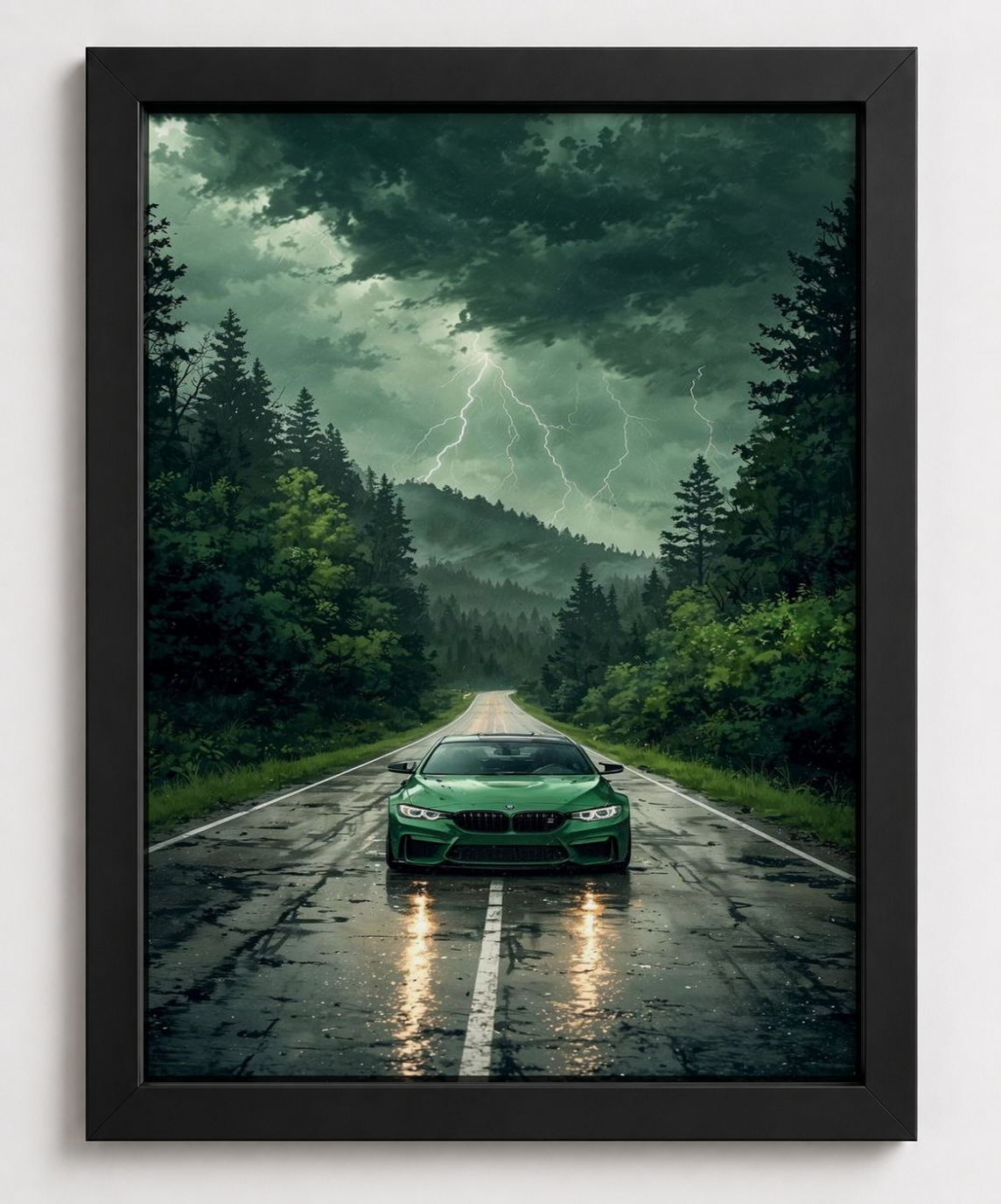 racing through the storm T-Shirt — Framed Print