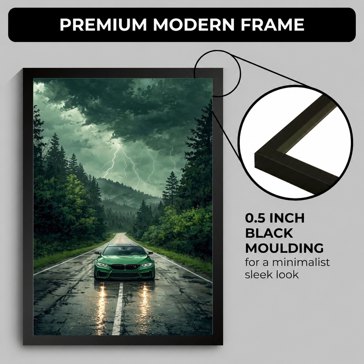 racing through the storm T-Shirt — Framed Print view 4
