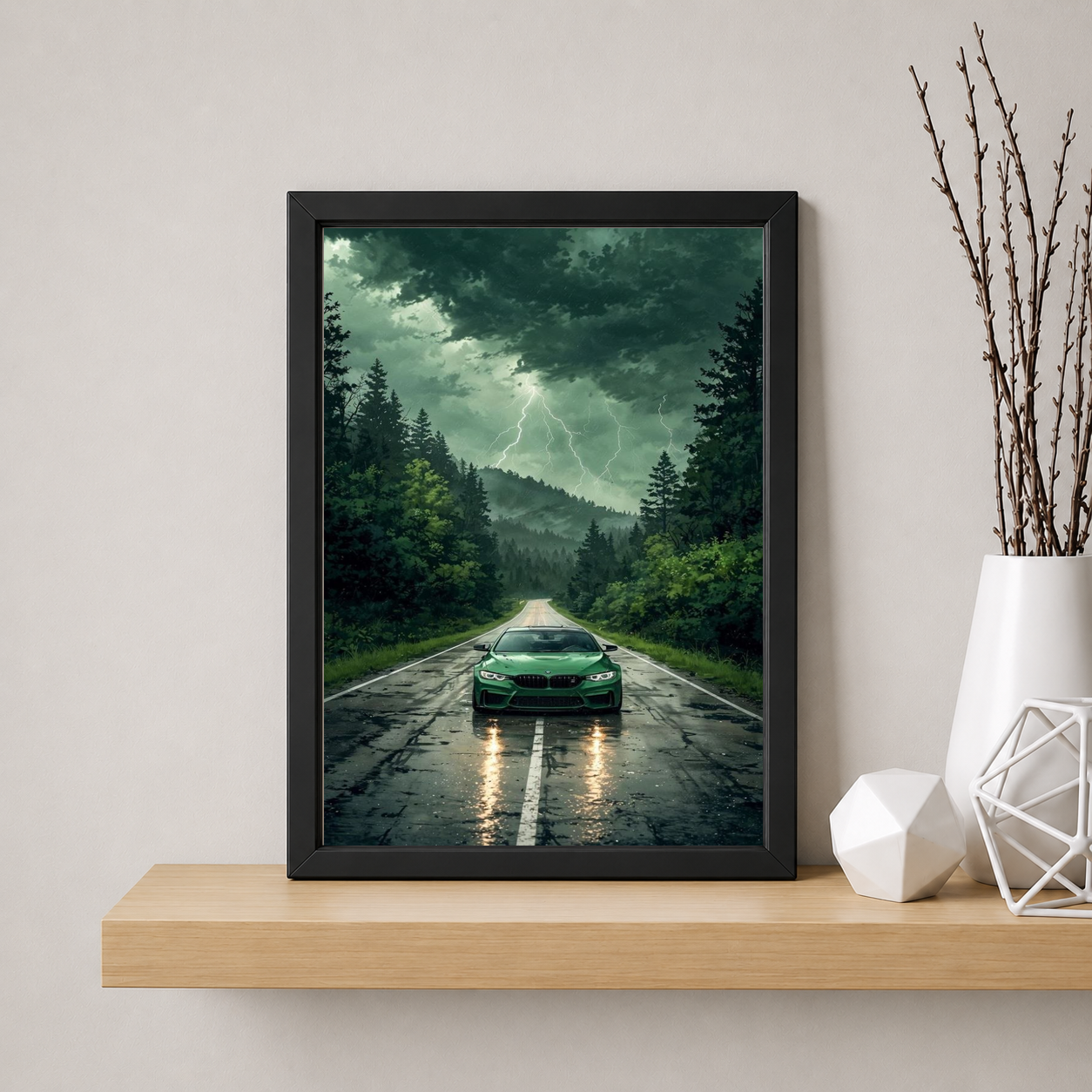 racing through the storm T-Shirt — Framed Print view 5