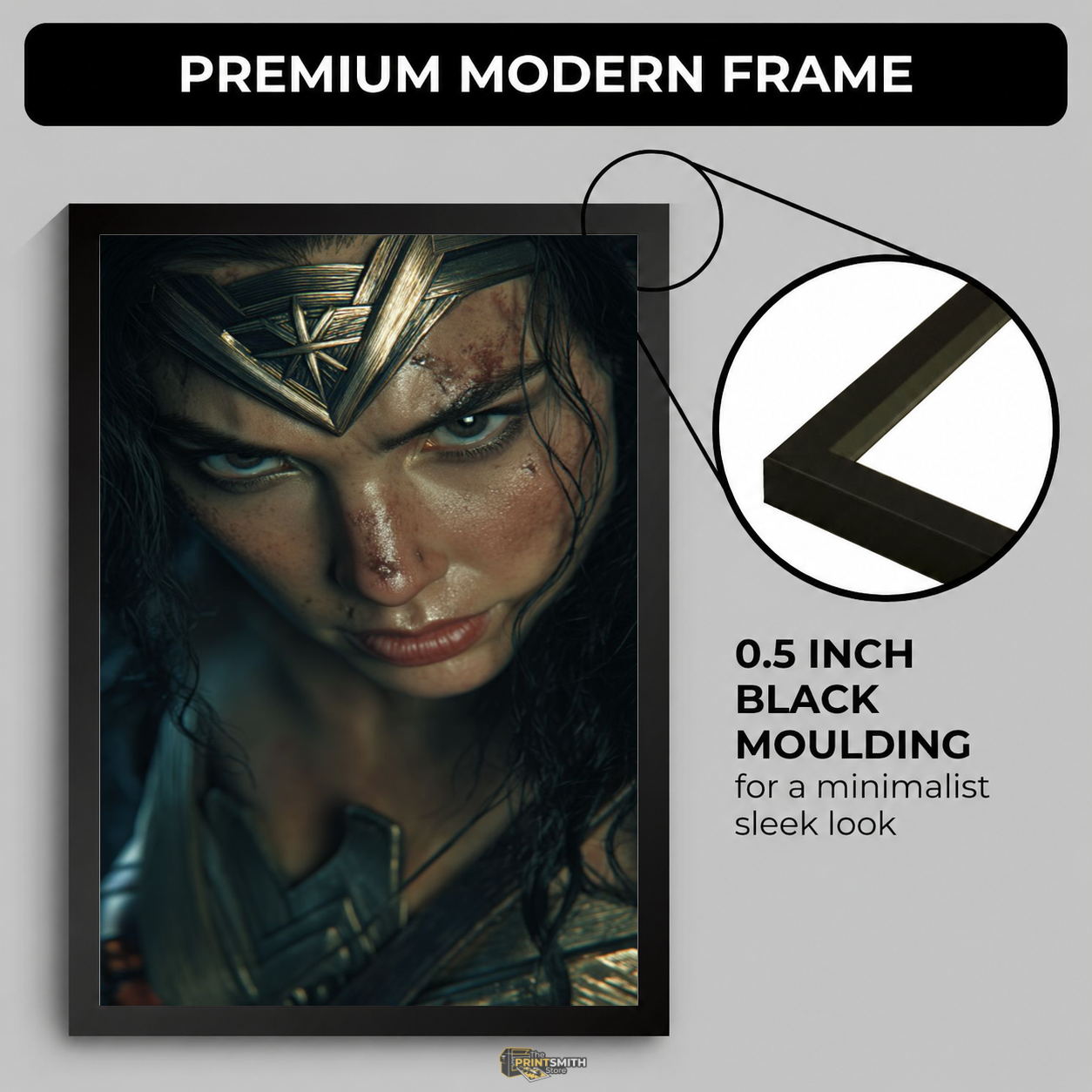 Wonder Woman Portrait — Framed Art view 4