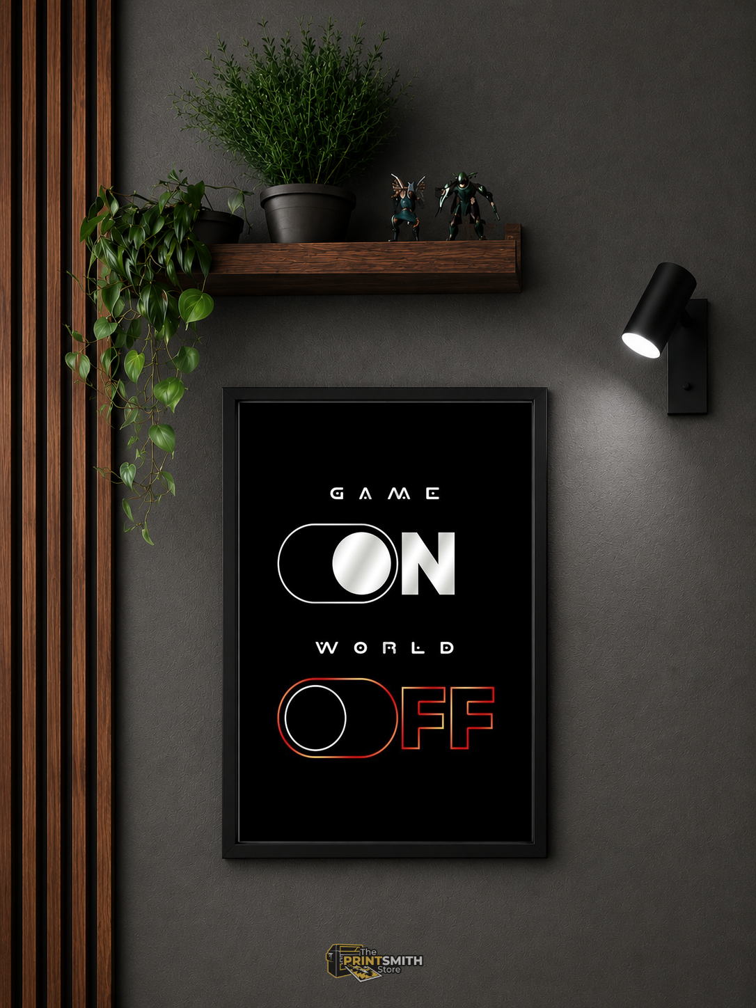 Game On World Off Frame — Framed Print view 3
