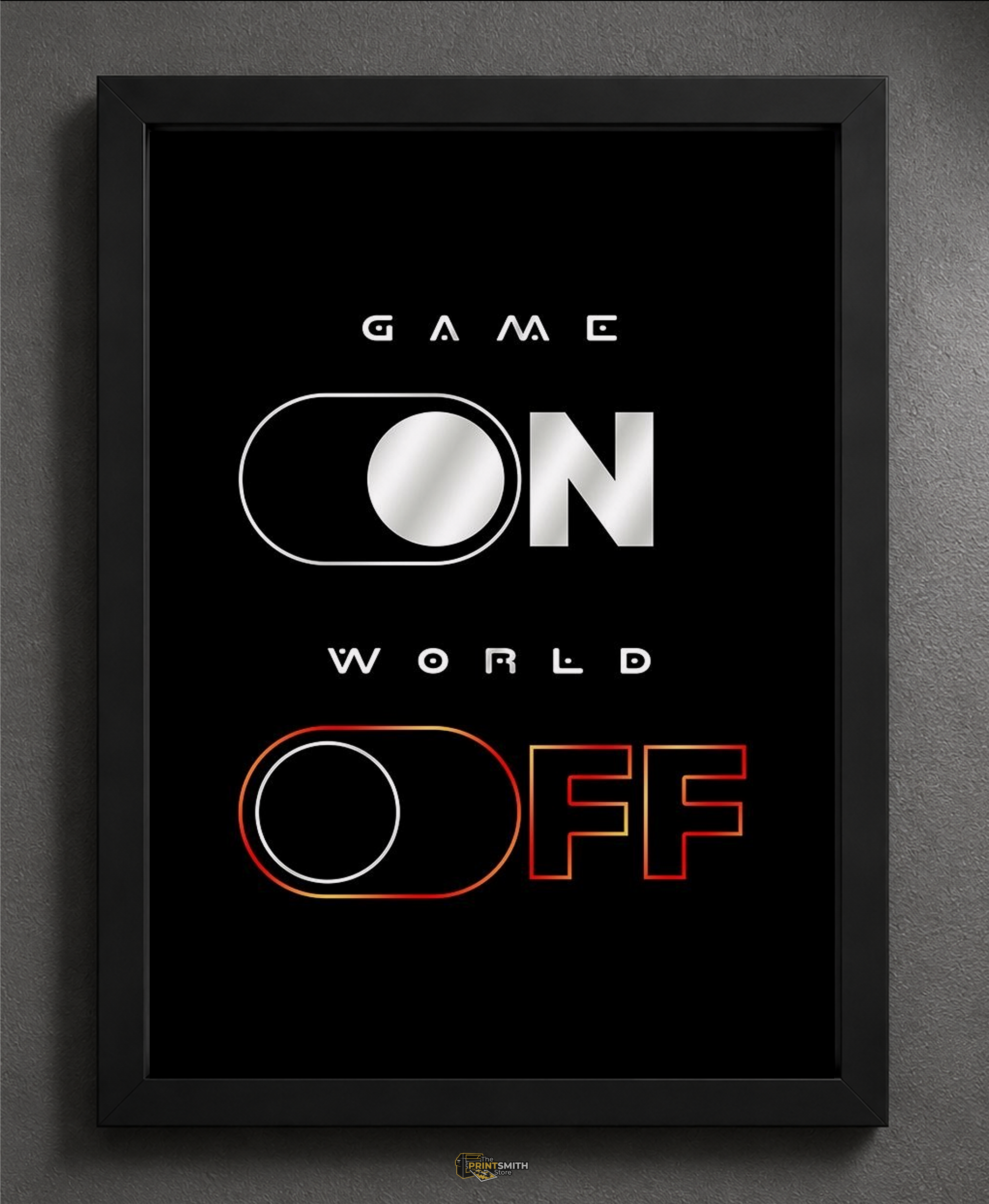 Game On World Off Frame — Framed Print view 2
