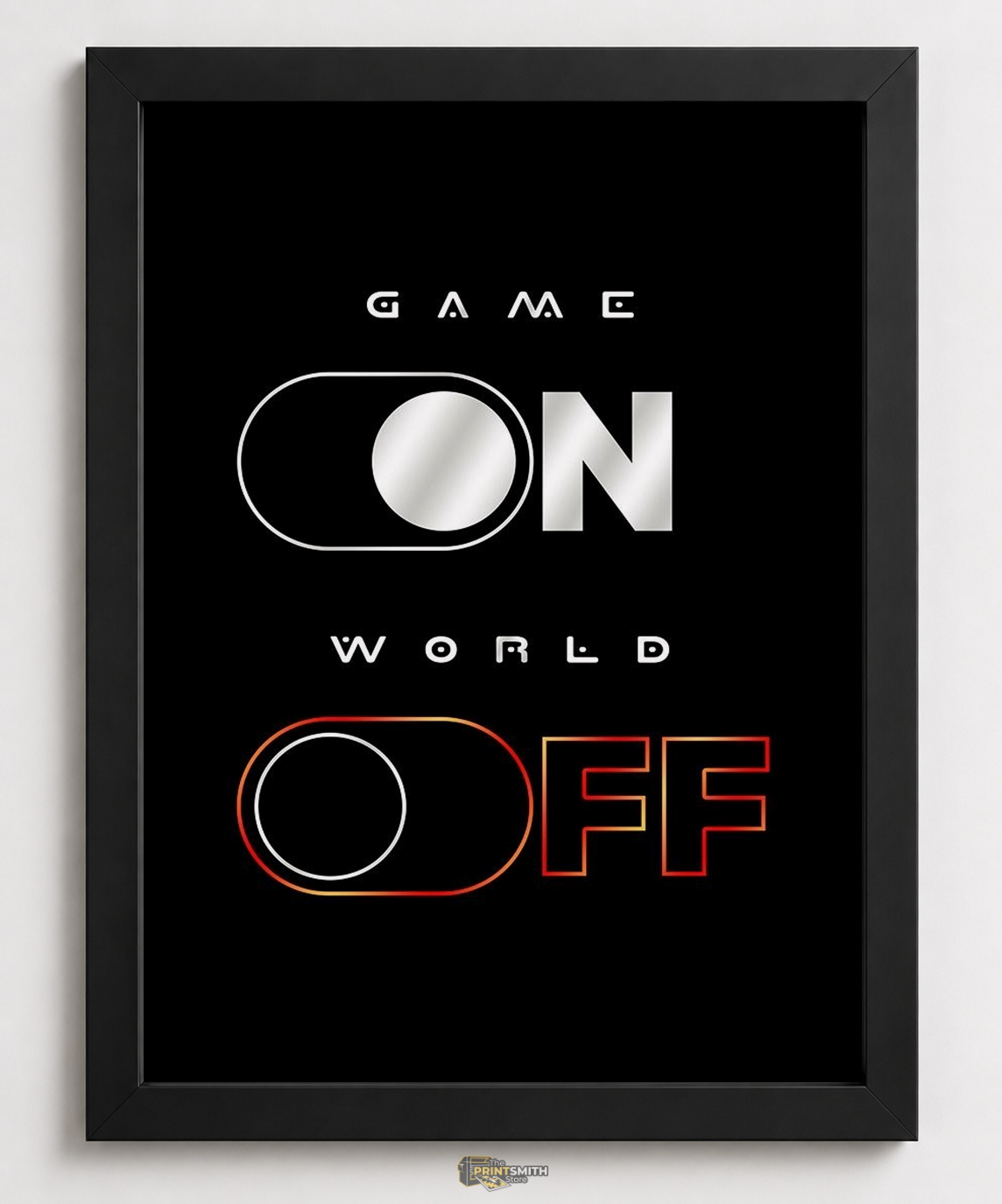 Game On World Off Frame — Framed Print