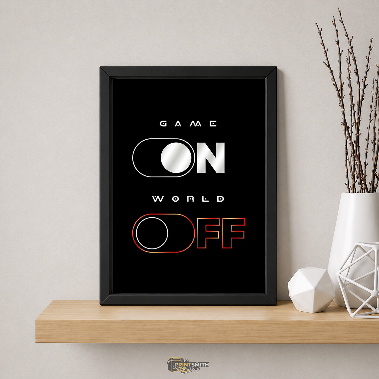 Game On World Off Frame — Framed Print view 5