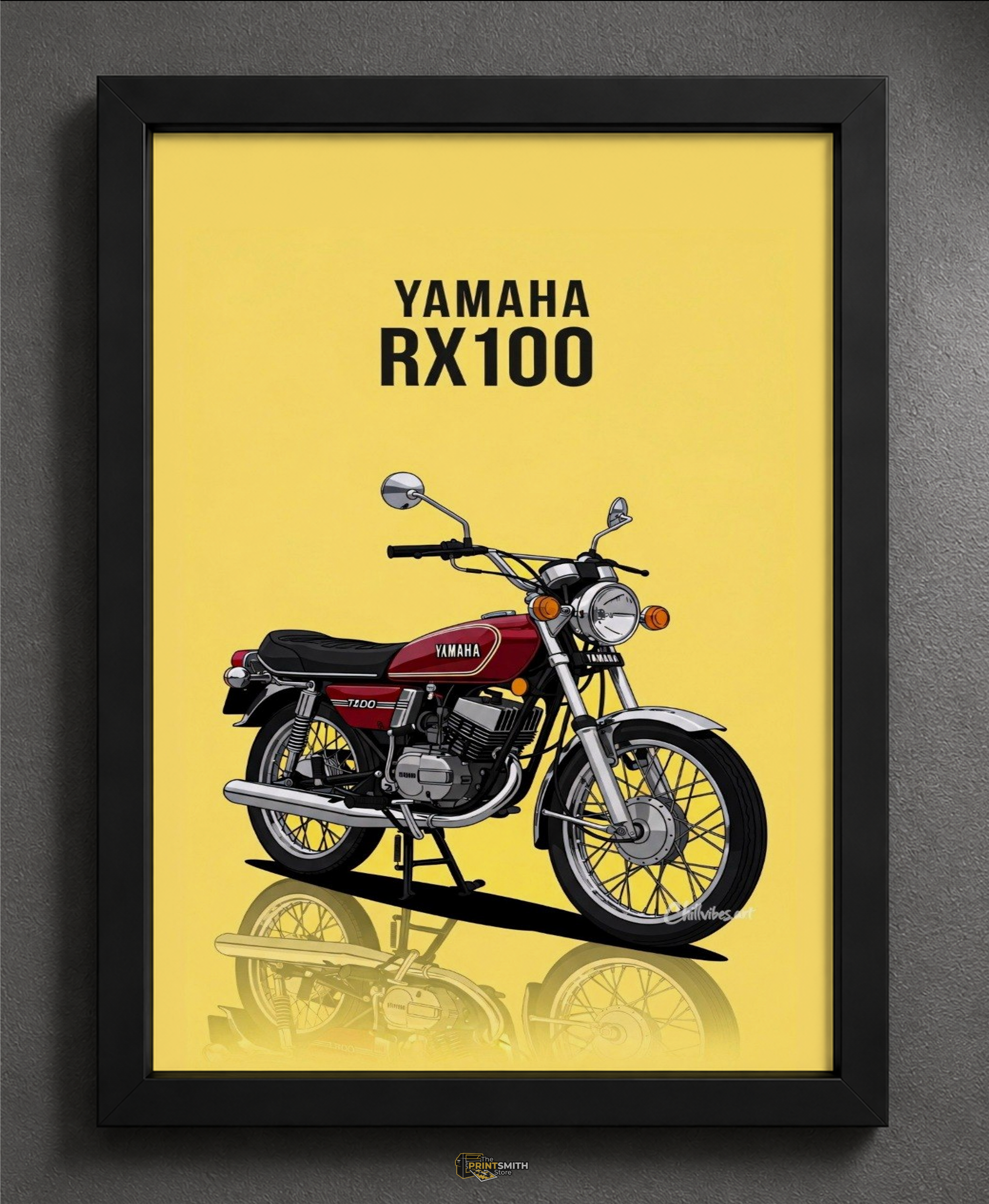 Vintage Yamaha Rx100 Bike Art — Framed Print view 2