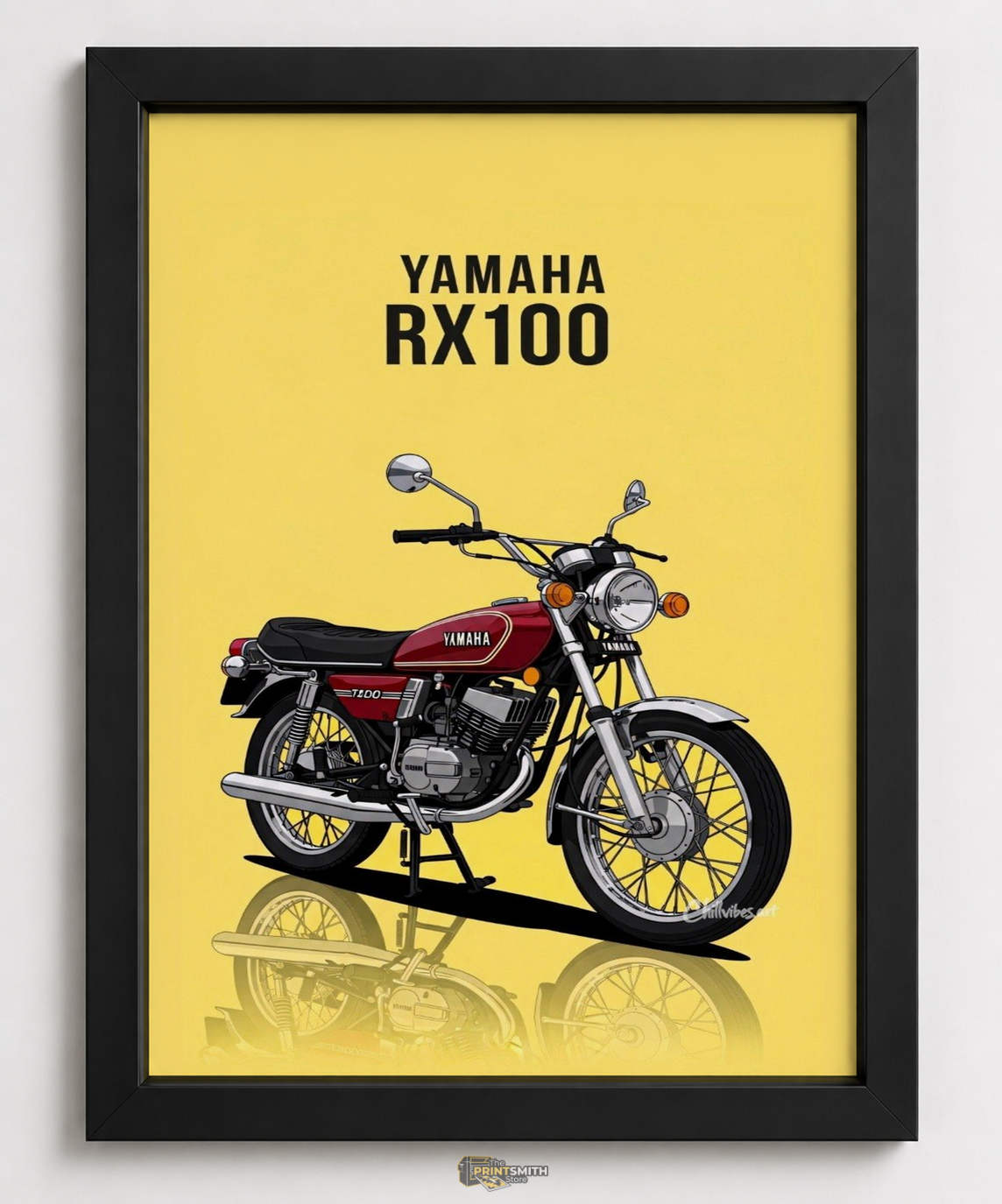 Vintage Yamaha Rx100 Bike Art — Framed Print
