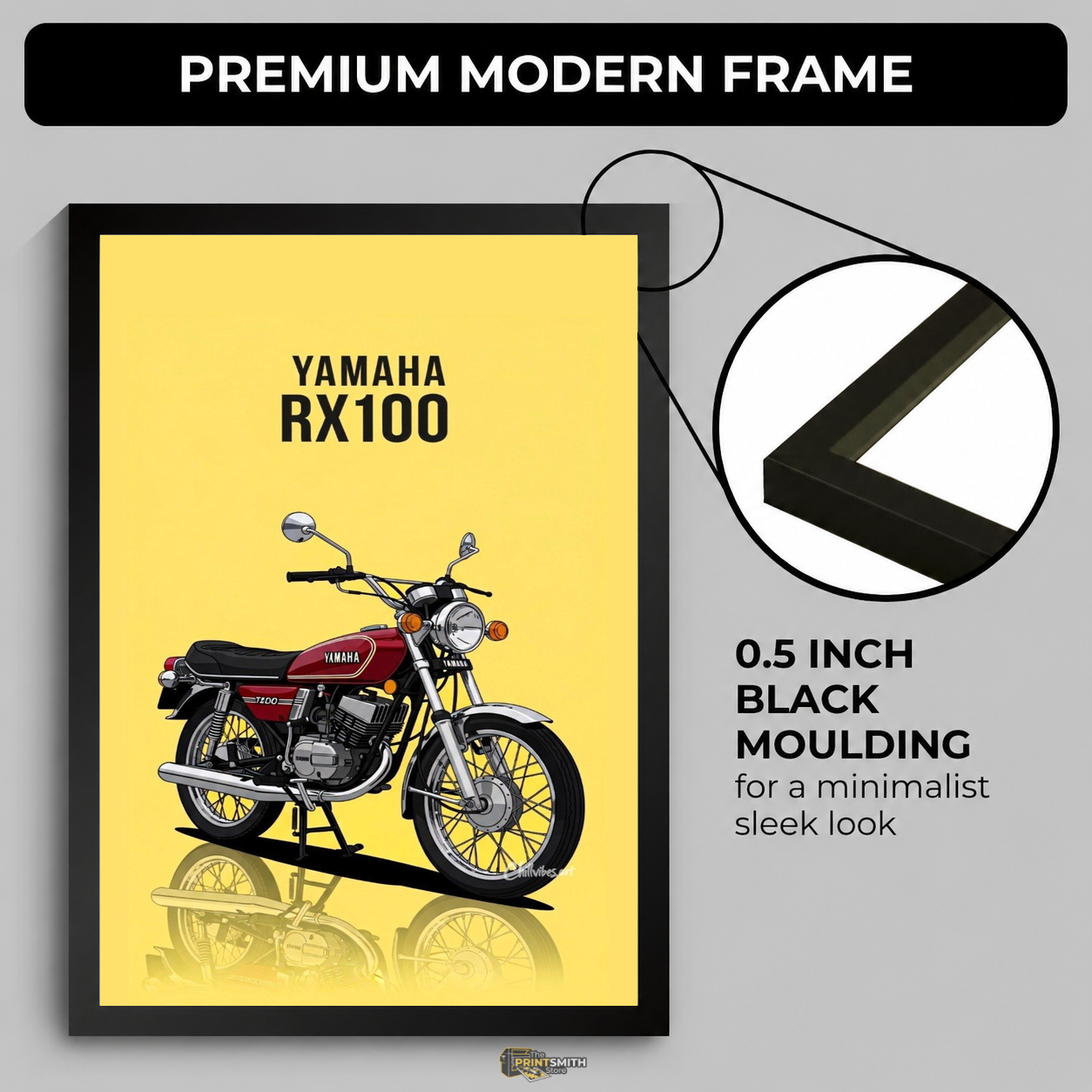 Vintage Yamaha Rx100 Bike Art — Framed Print view 4