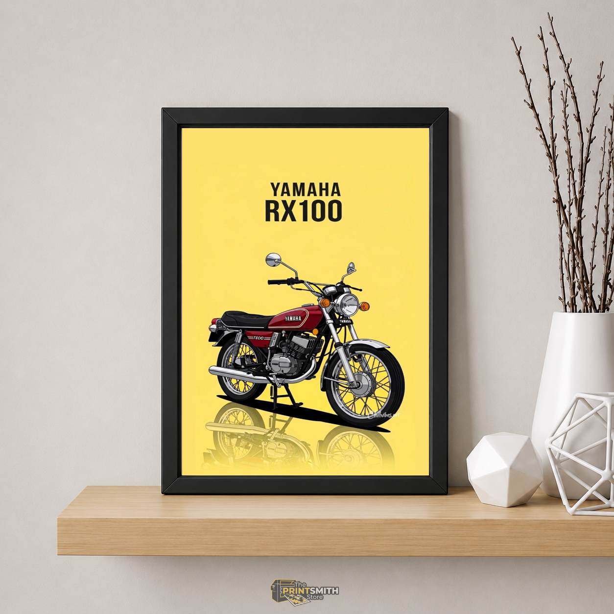 Vintage Yamaha Rx100 Bike Art — Framed Print view 5