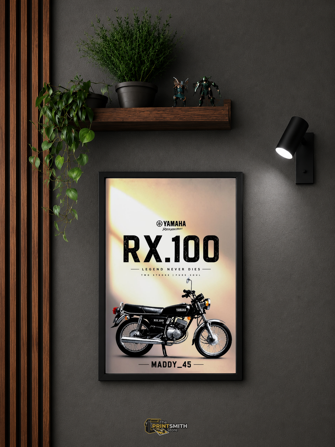 Yamaha RX100 Legend Bike Frame — Framed Print view 3