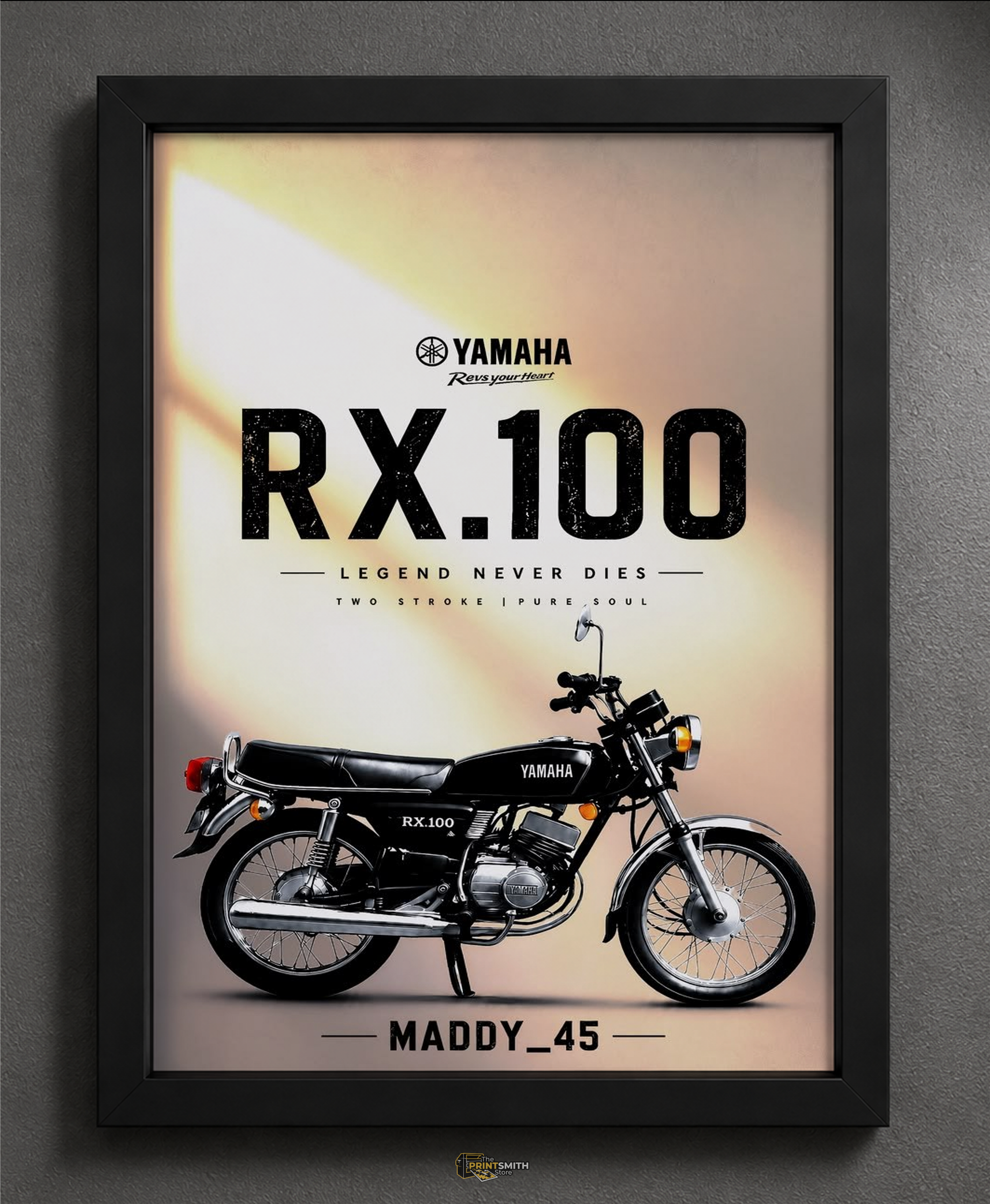 Yamaha RX100 Legend Bike Frame — Framed Print view 2