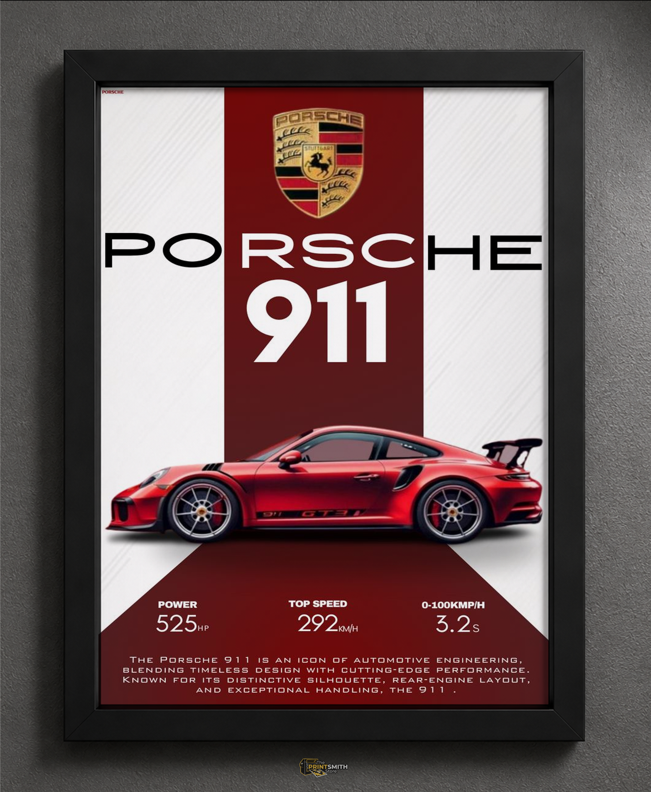 Porsche 911 Sports Car — Framed Print view 2