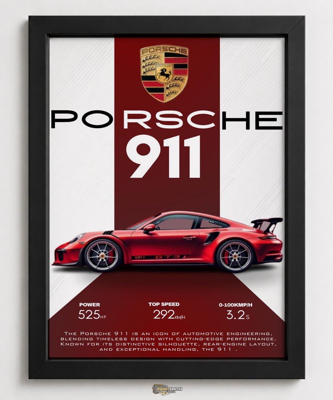 Porsche 911 Sports Car — Framed Print