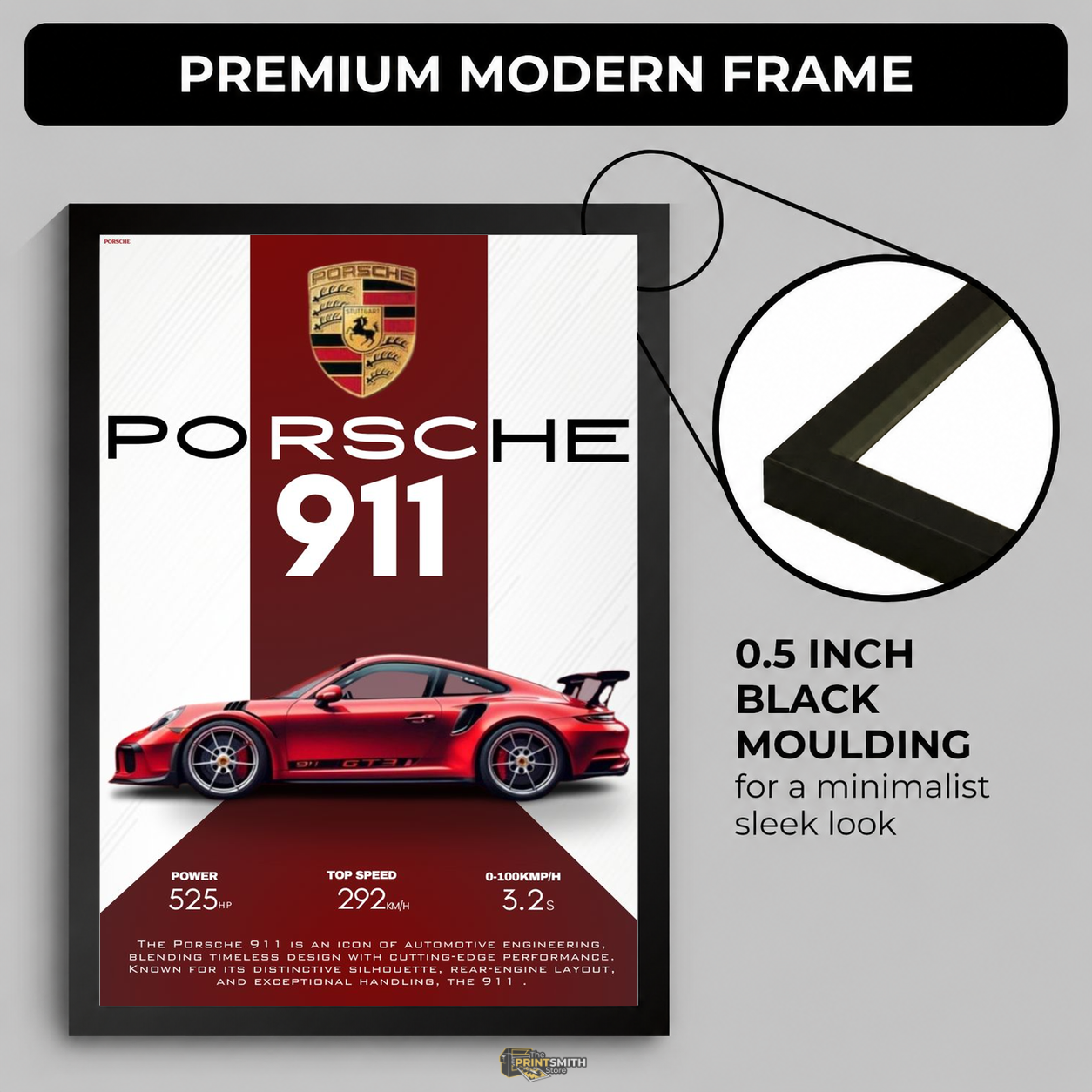 Porsche 911 Sports Car — Framed Print view 4